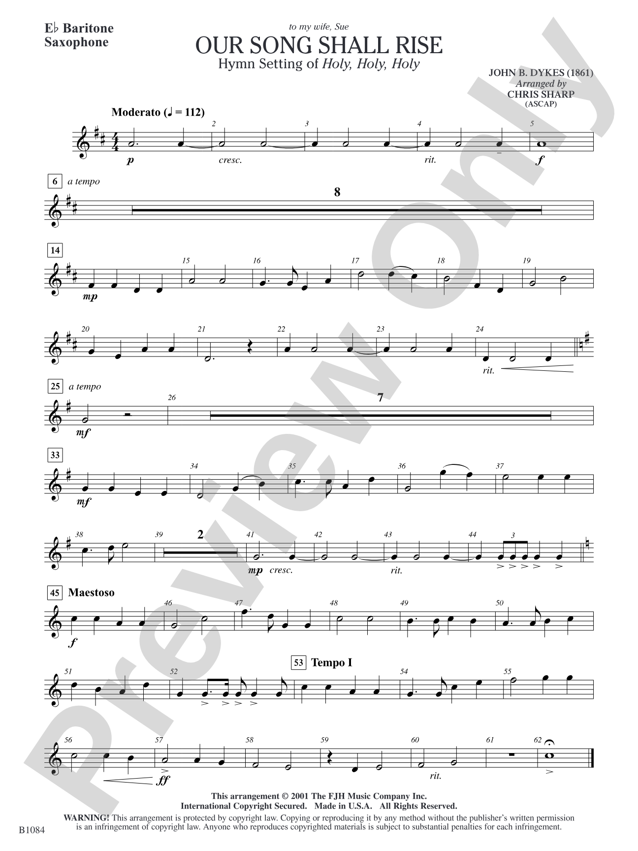 Our Song Shall Rise: E-flat Baritone Saxophone