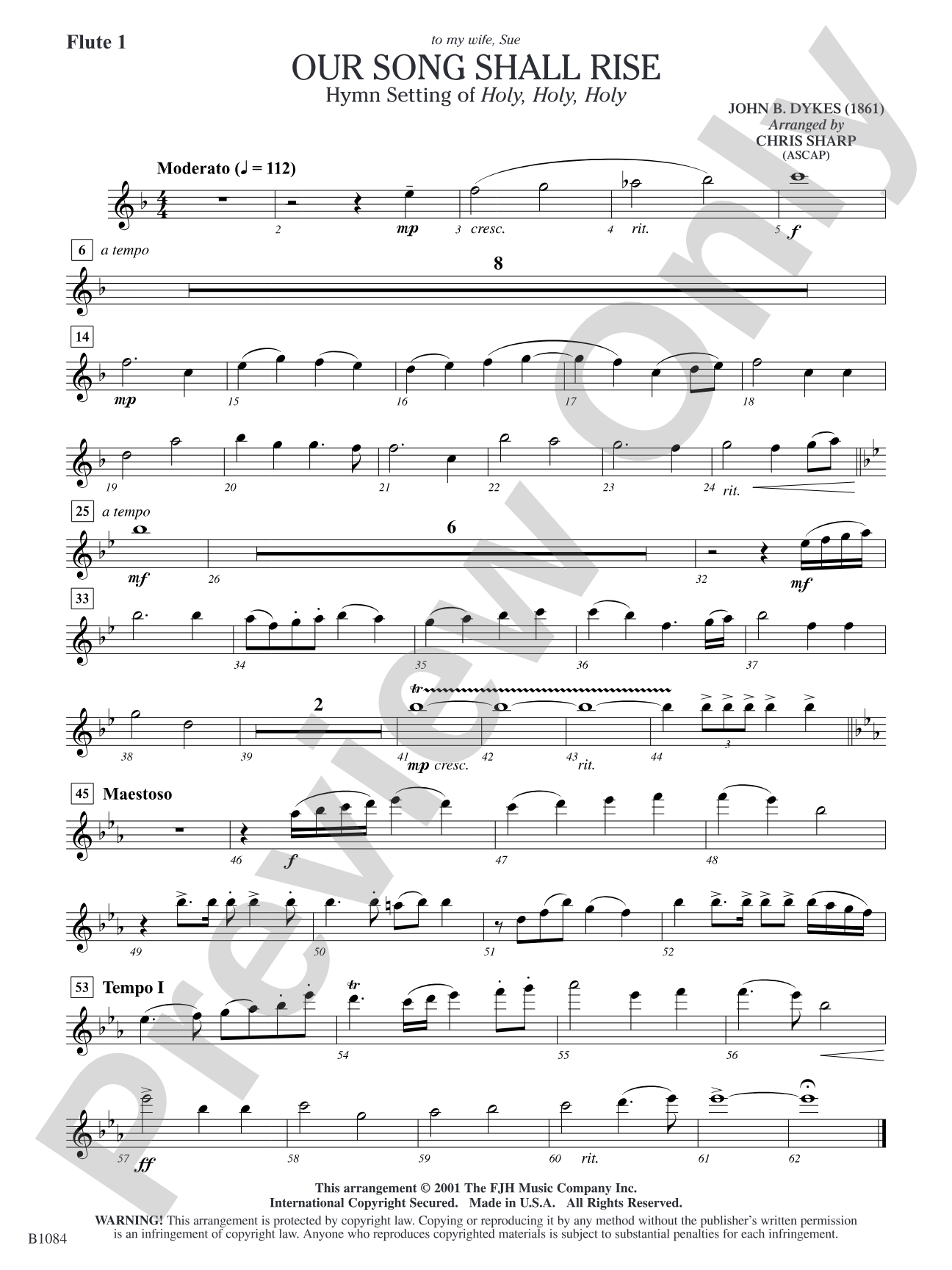 Our Song Shall Rise: Flute 1