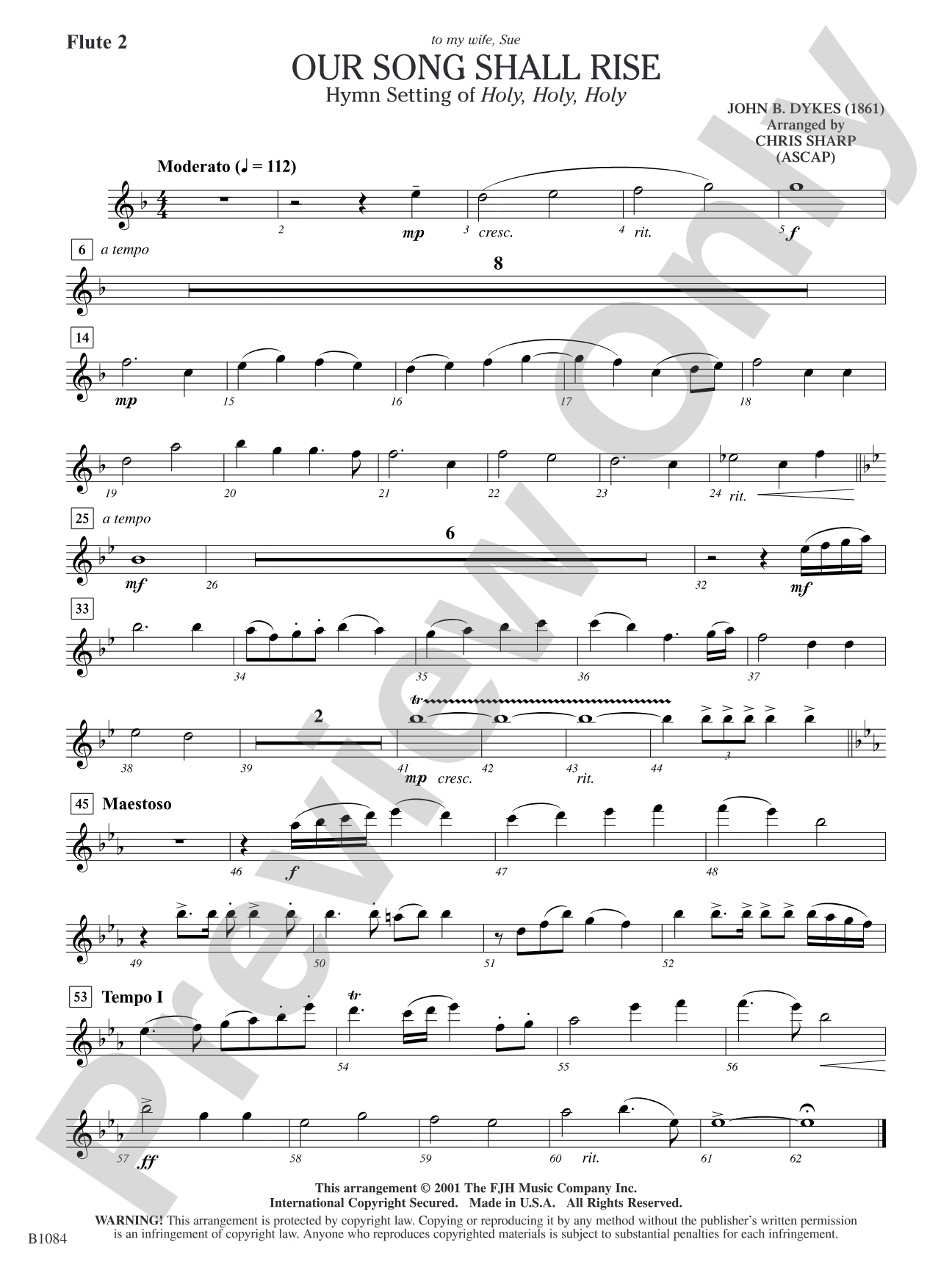 Our Song Shall Rise: Flute 2