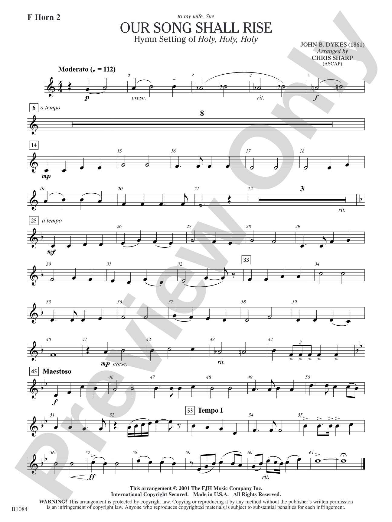Our Song Shall Rise: F Horn 2
