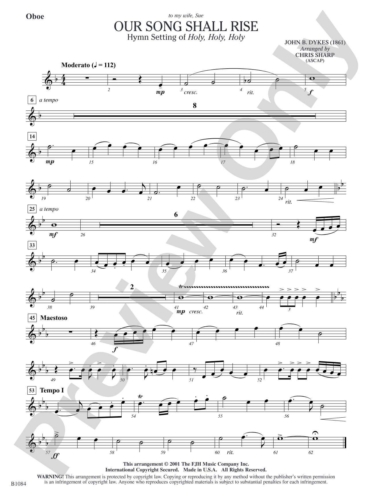 Our Song Shall Rise: Oboe