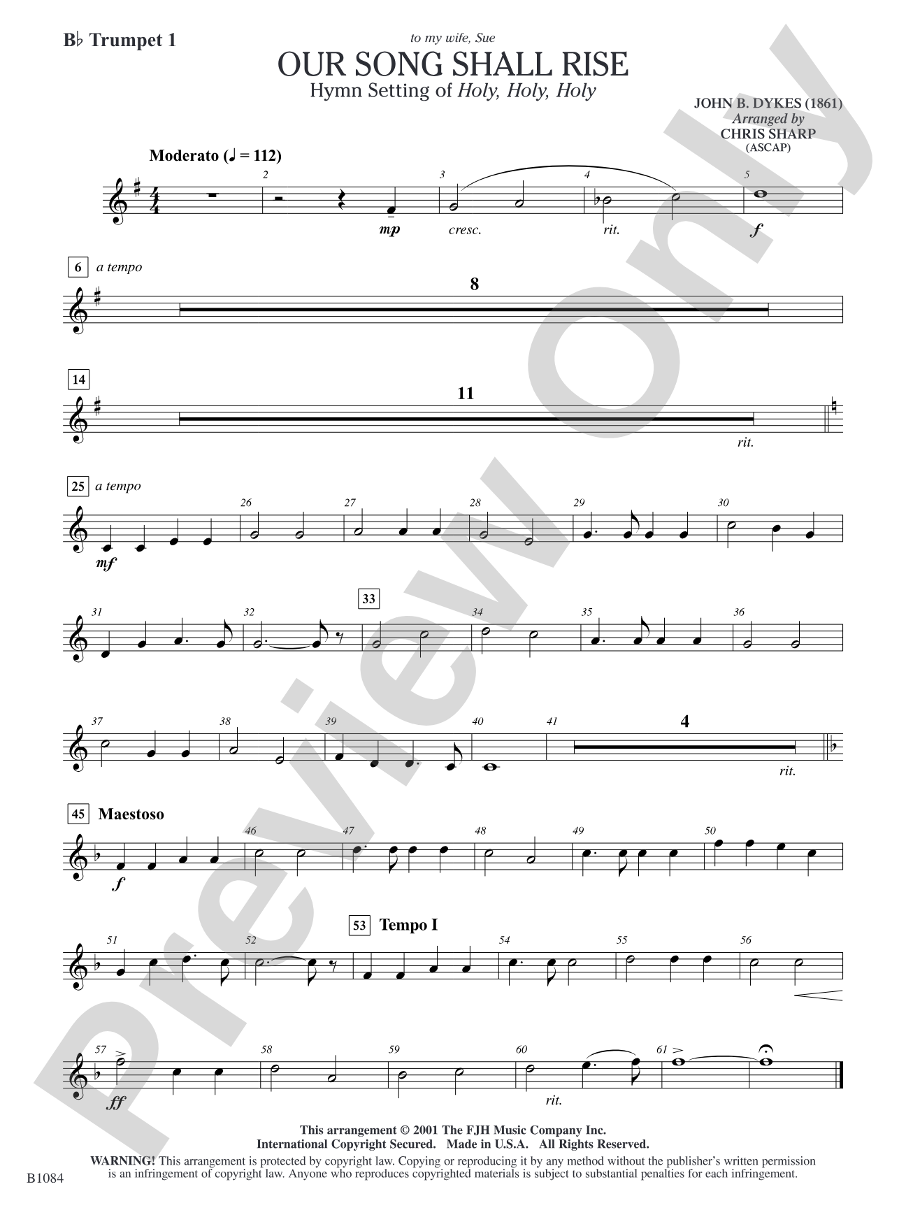 Our Song Shall Rise: B-flat Trumpet 1