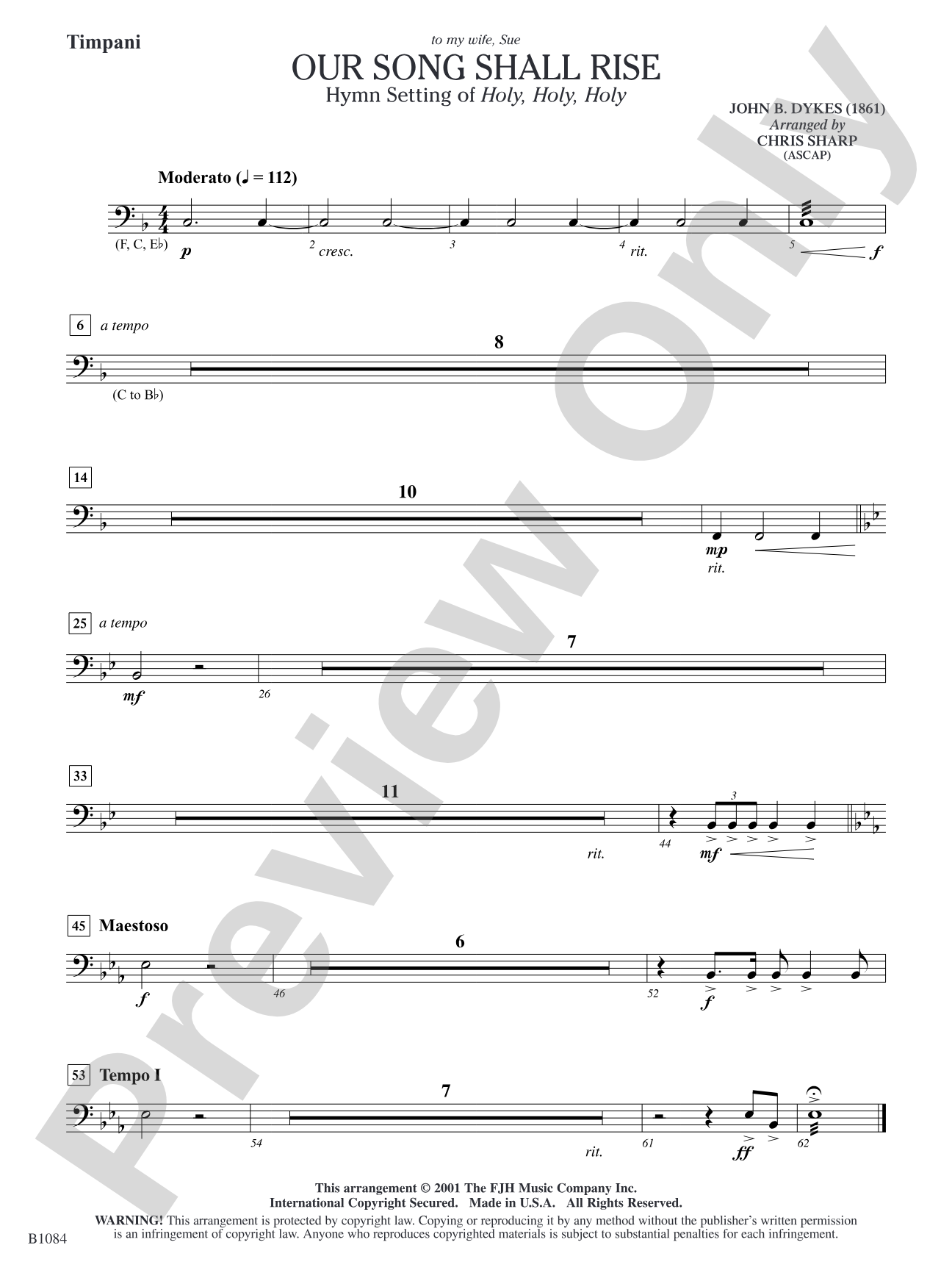 Our Song Shall Rise: Timpani