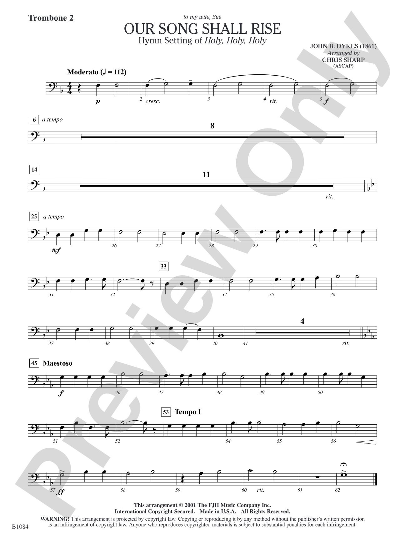 Our Song Shall Rise: Trombone 2