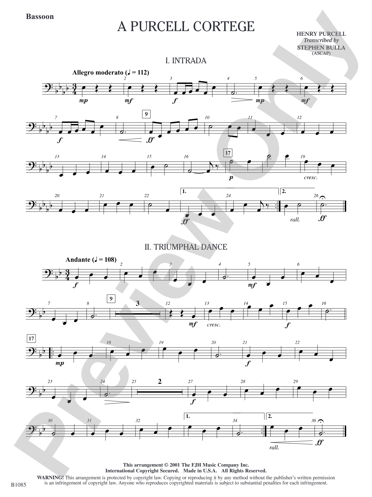 A Purcell Cortege: Bassoon