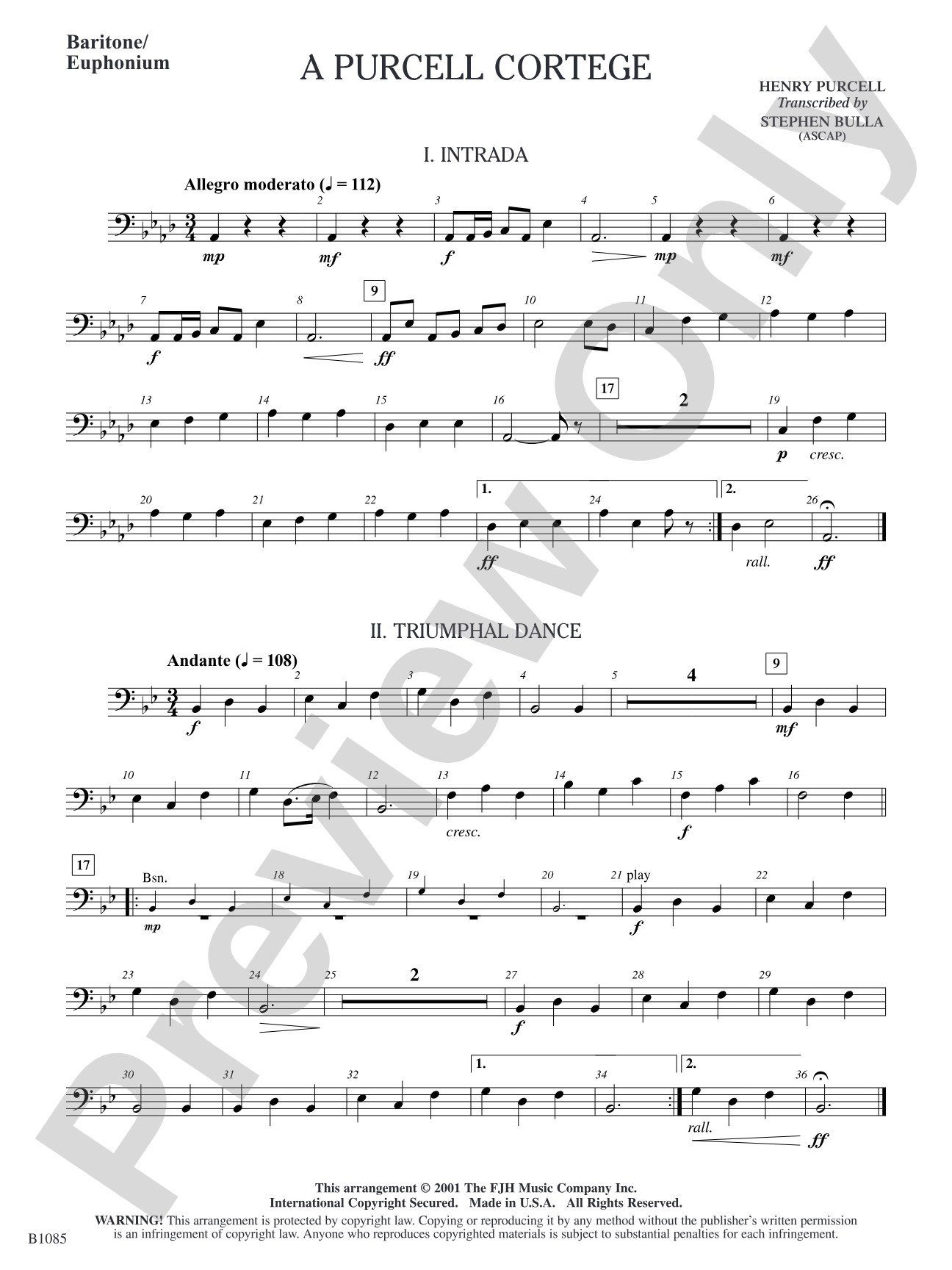 A Purcell Cortege: Baritone/Euphonium