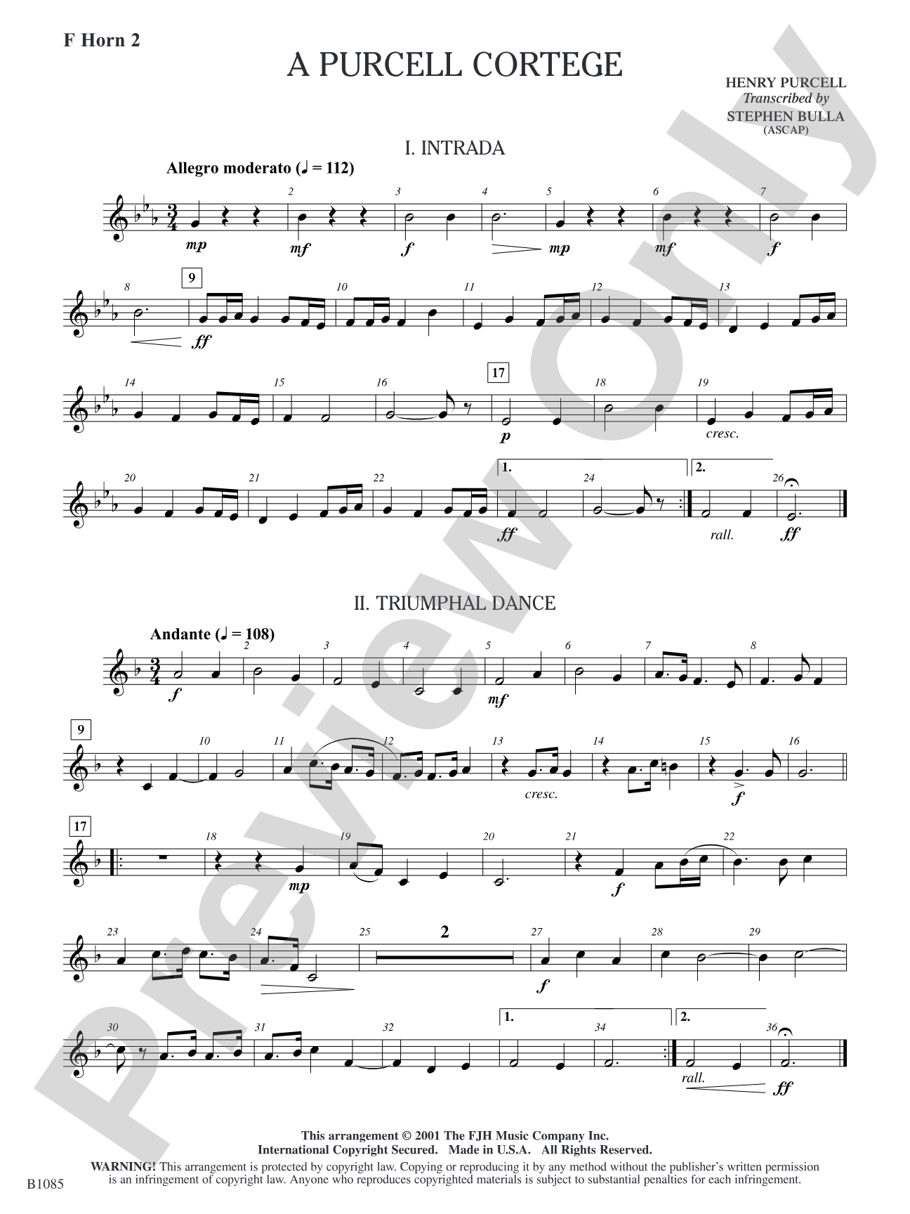 A Purcell Cortege: F Horn 2
