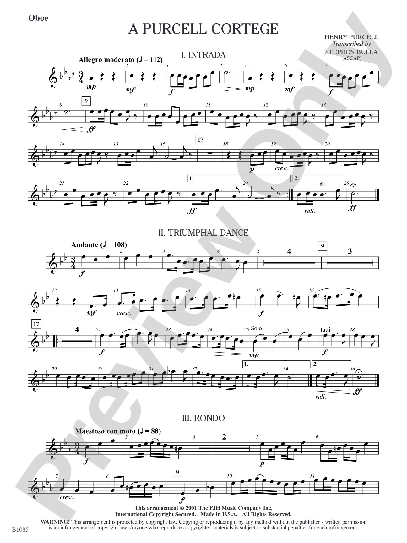A Purcell Cortege: Oboe