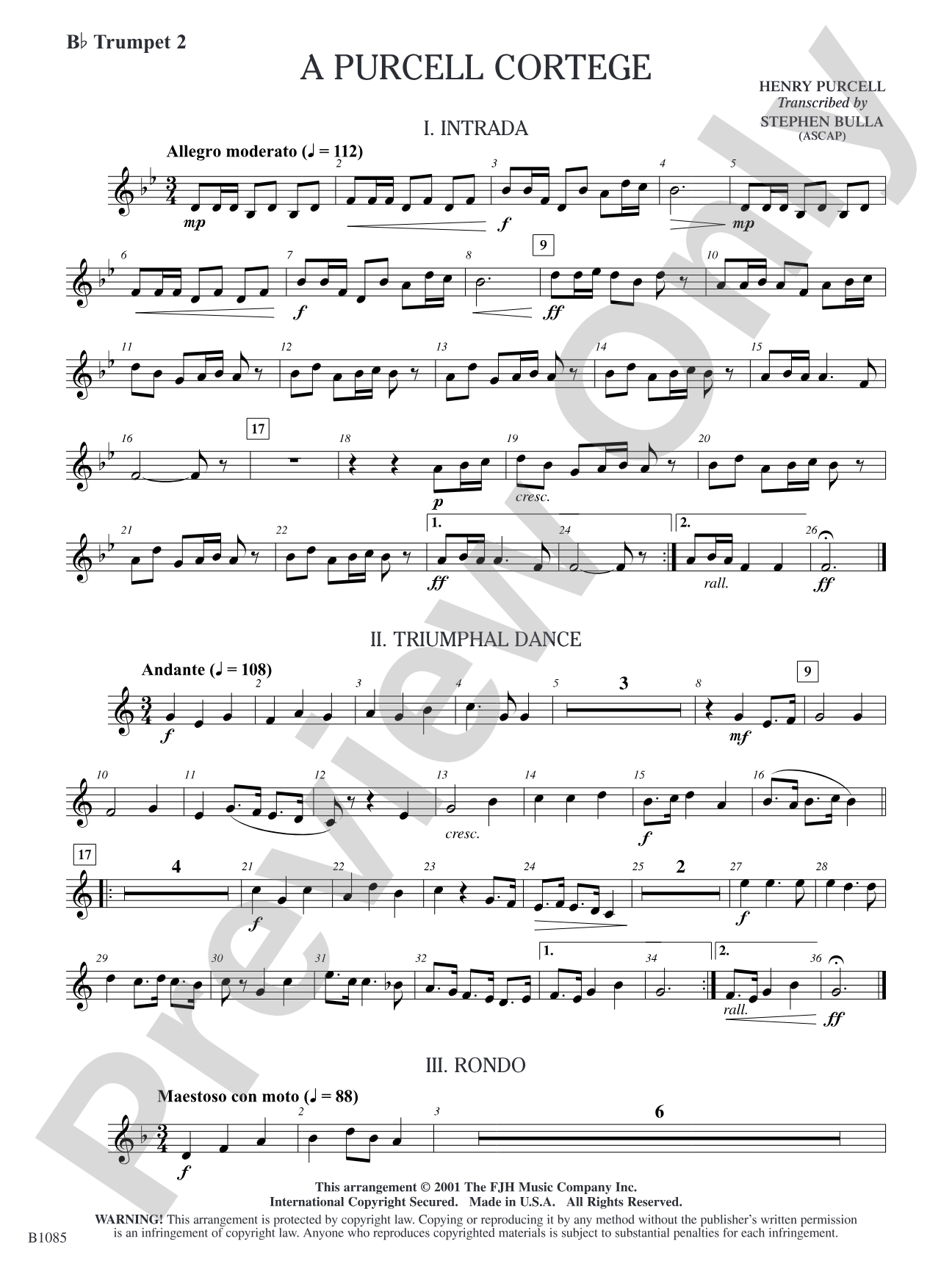 A Purcell Cortege: B-flat Trumpet 2