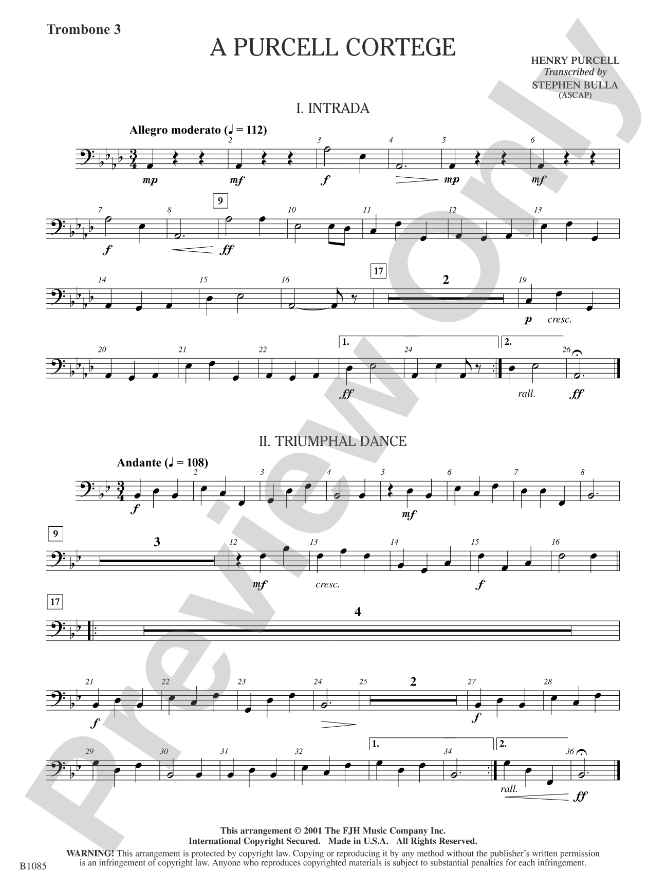 A Purcell Cortege: Trombone 3