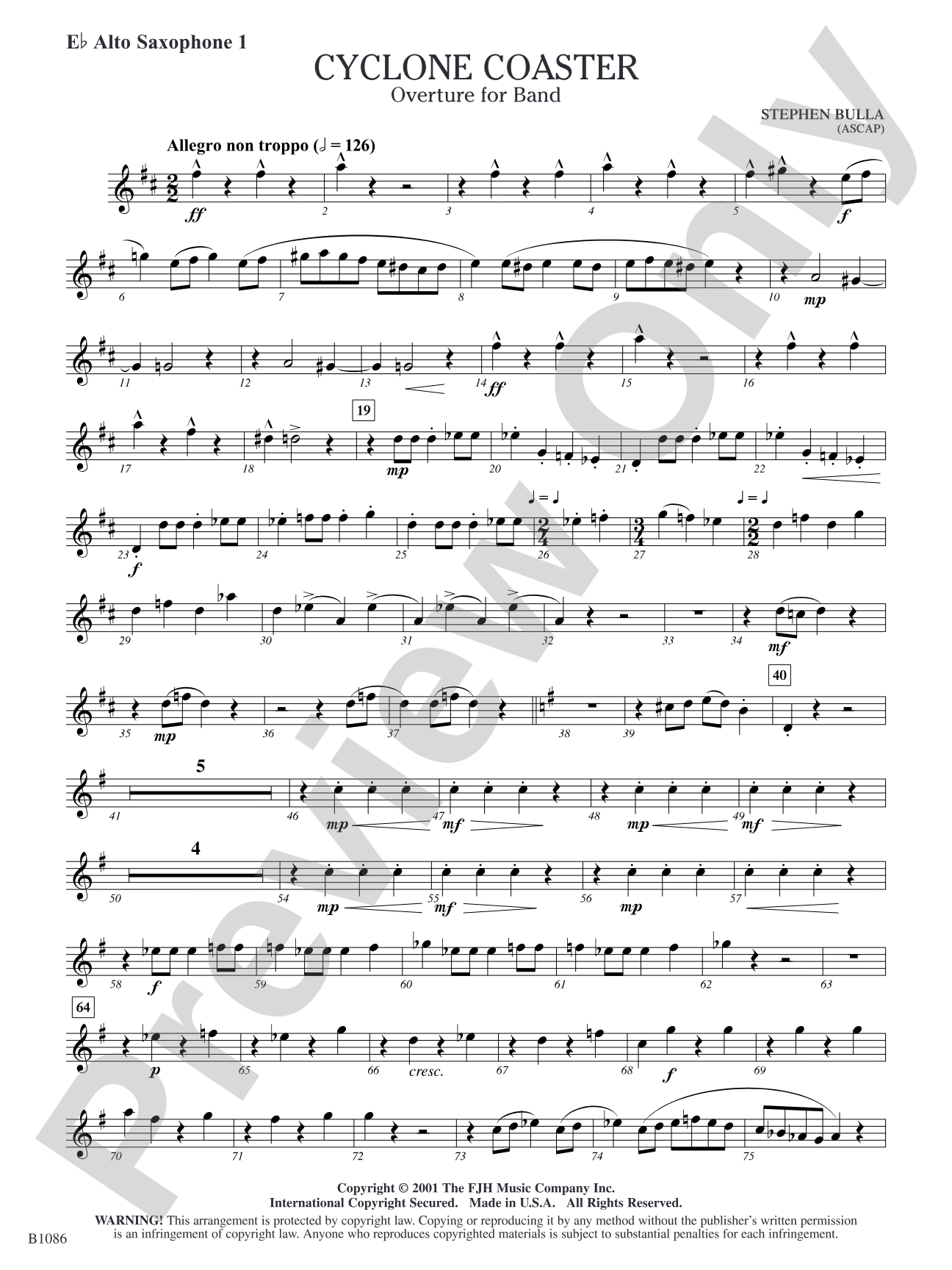 Cyclone Coaster: E-flat Alto Saxophone 1