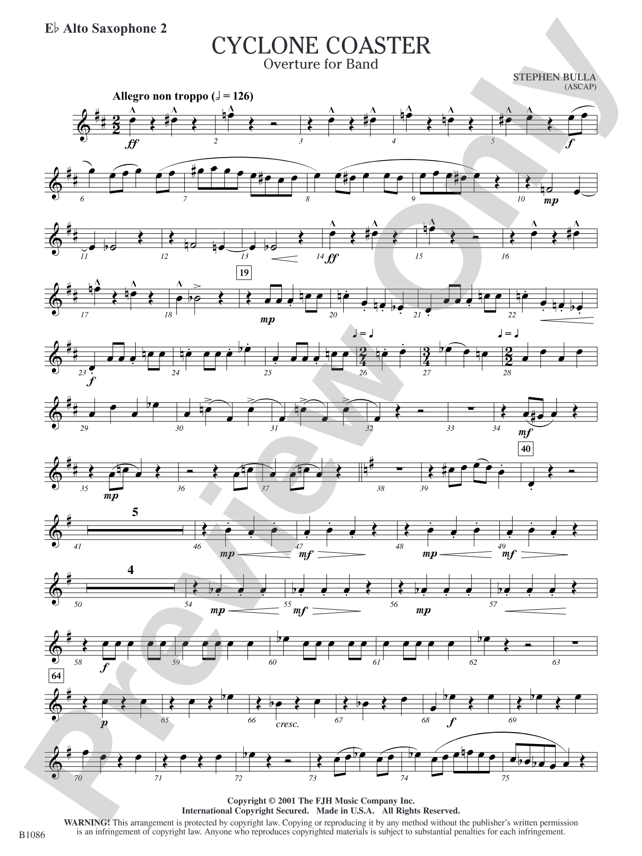 Cyclone Coaster: E-flat Alto Saxophone 2