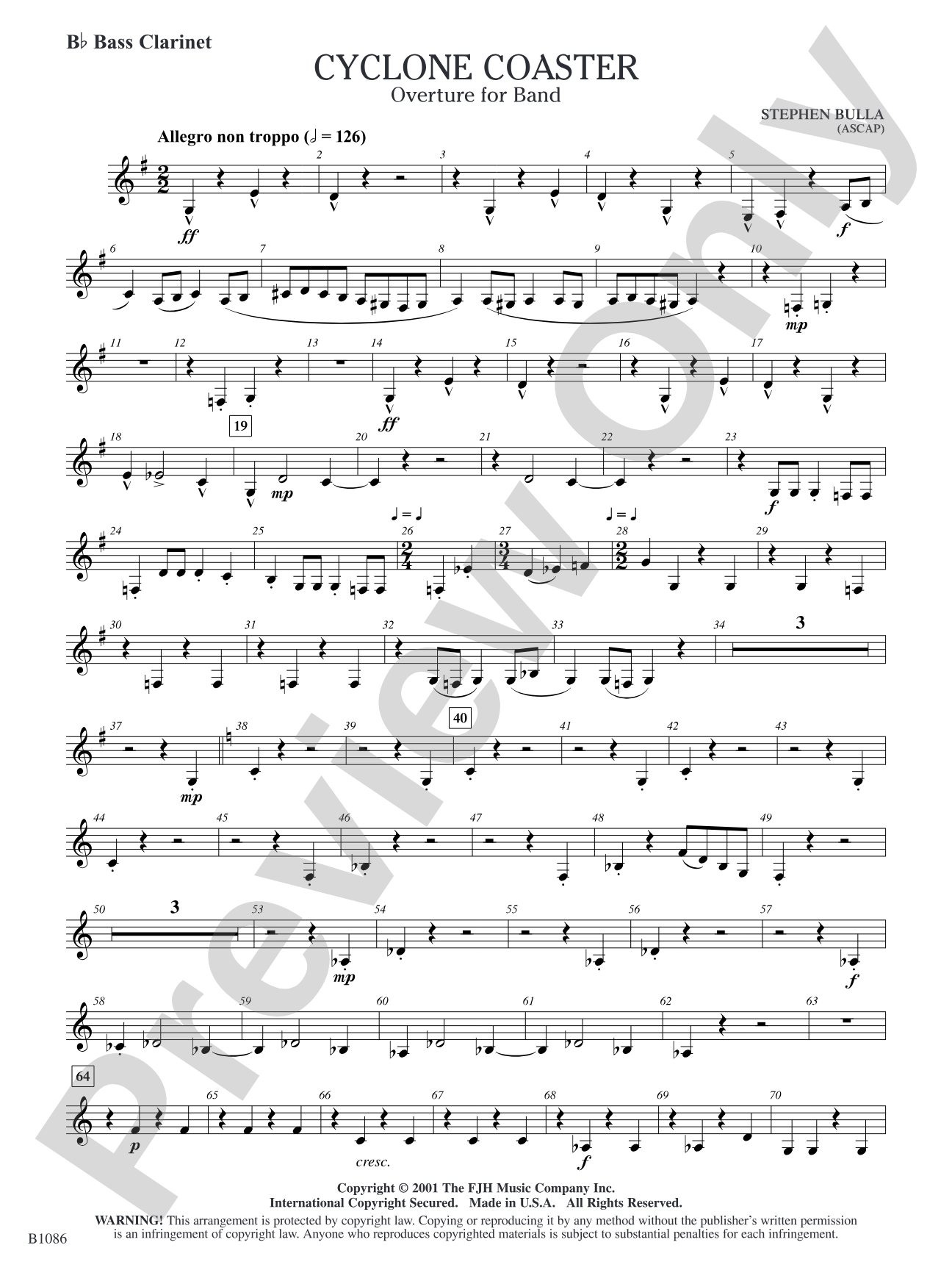 Cyclone Coaster: B-flat Bass Clarinet