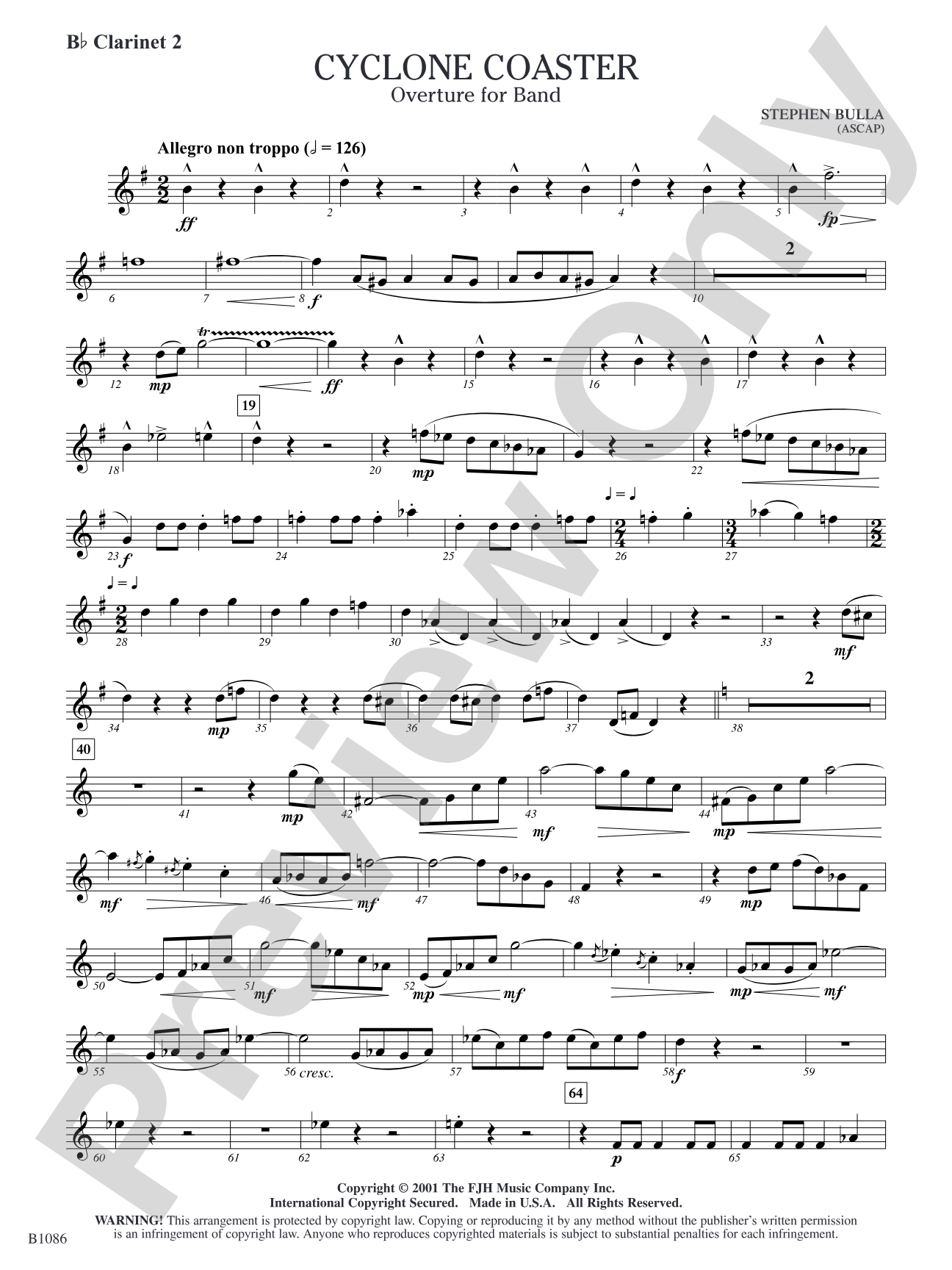 Cyclone Coaster: B-flat Clarinet 2