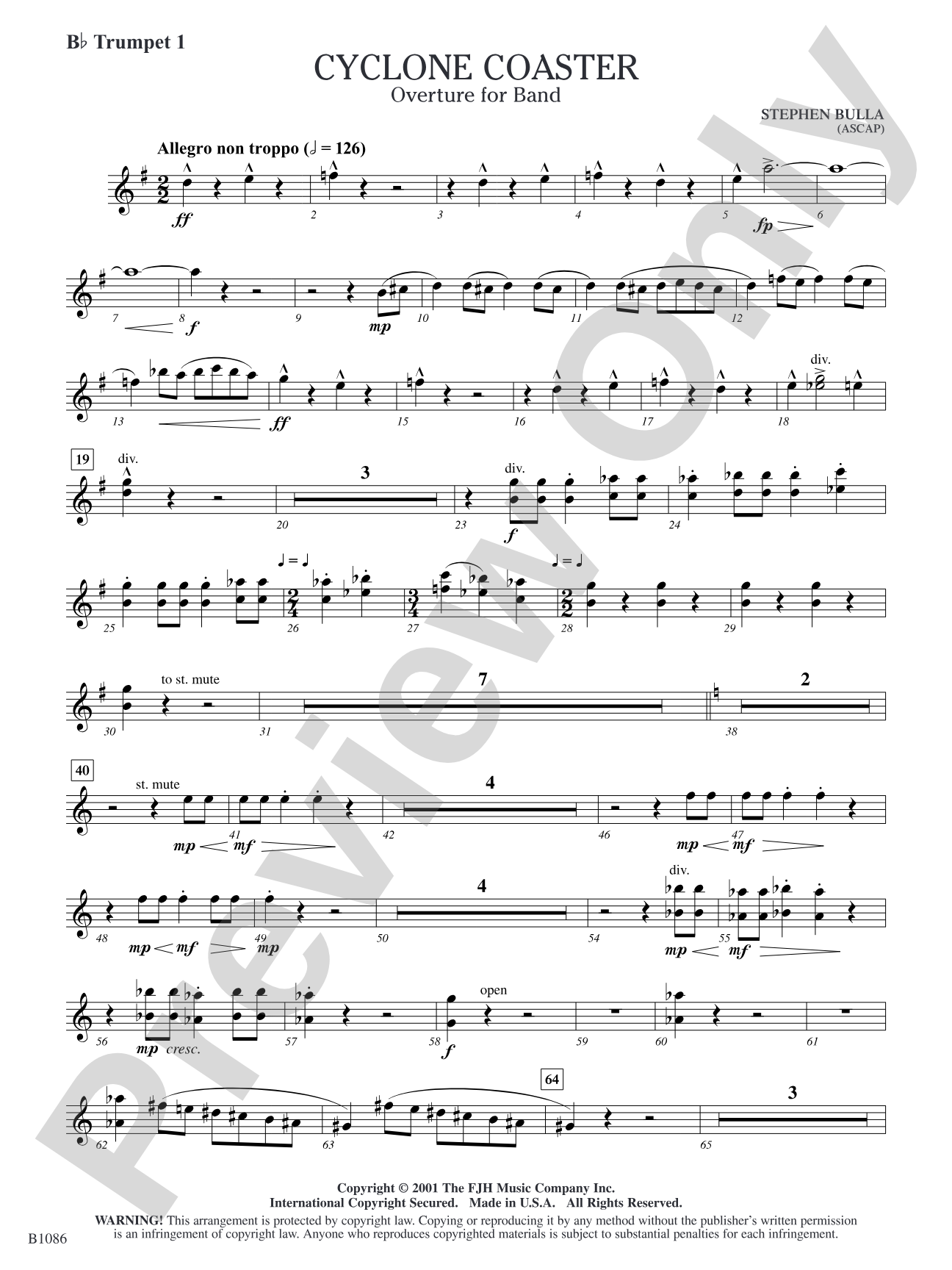 Cyclone Coaster: B-flat Trumpet 1