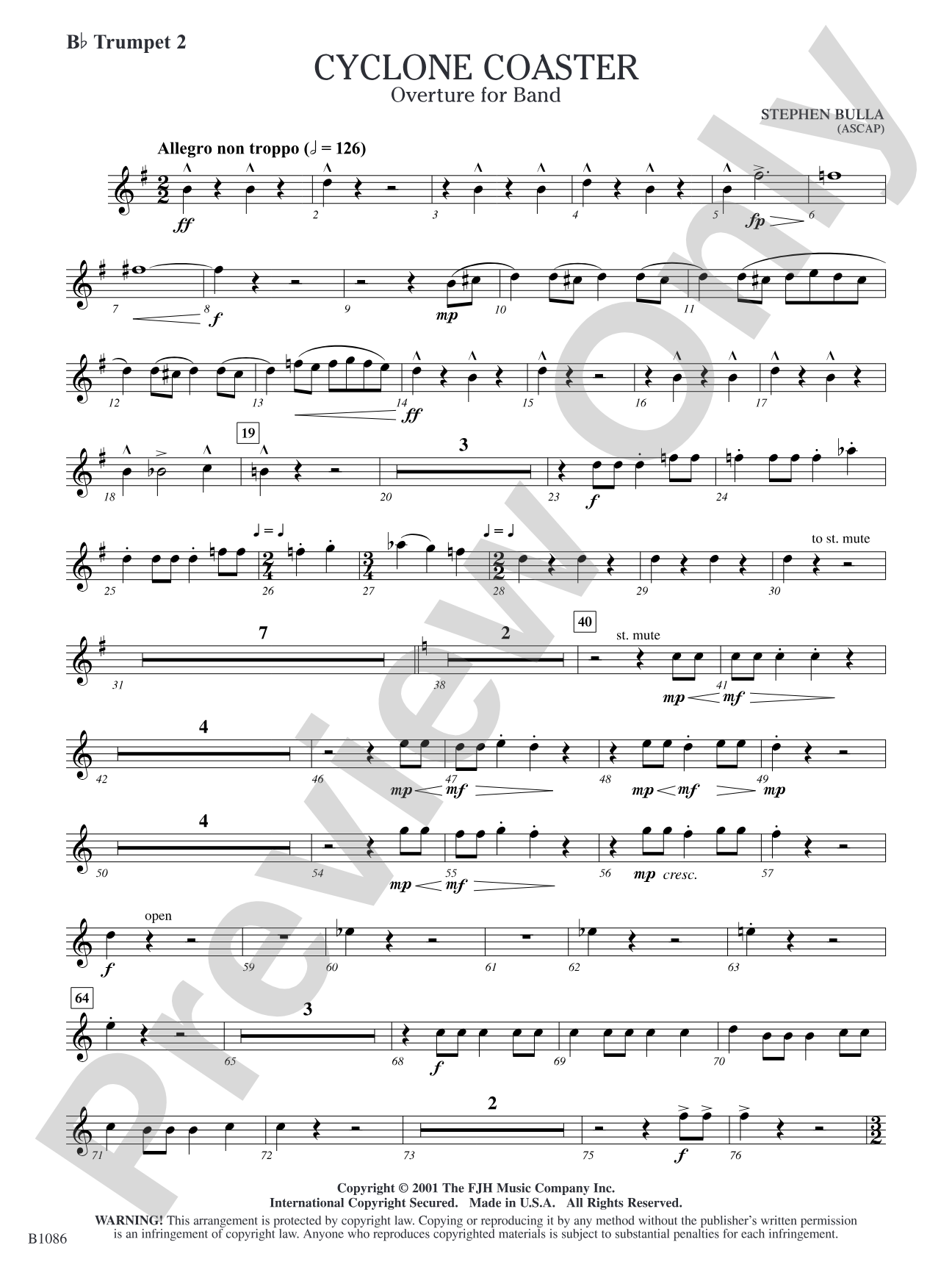 Cyclone Coaster: B-flat Trumpet 2