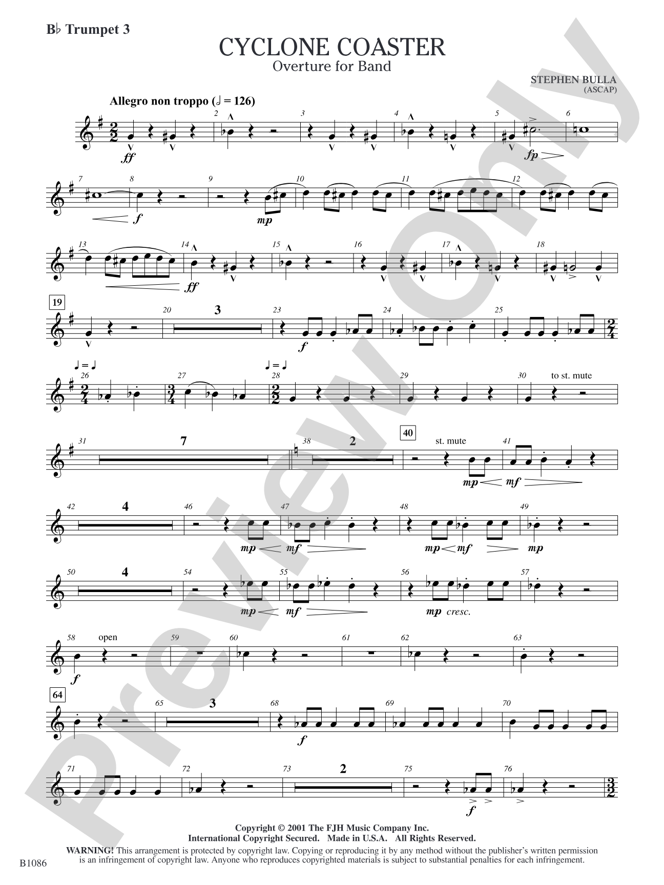 Cyclone Coaster: B-flat Trumpet 3