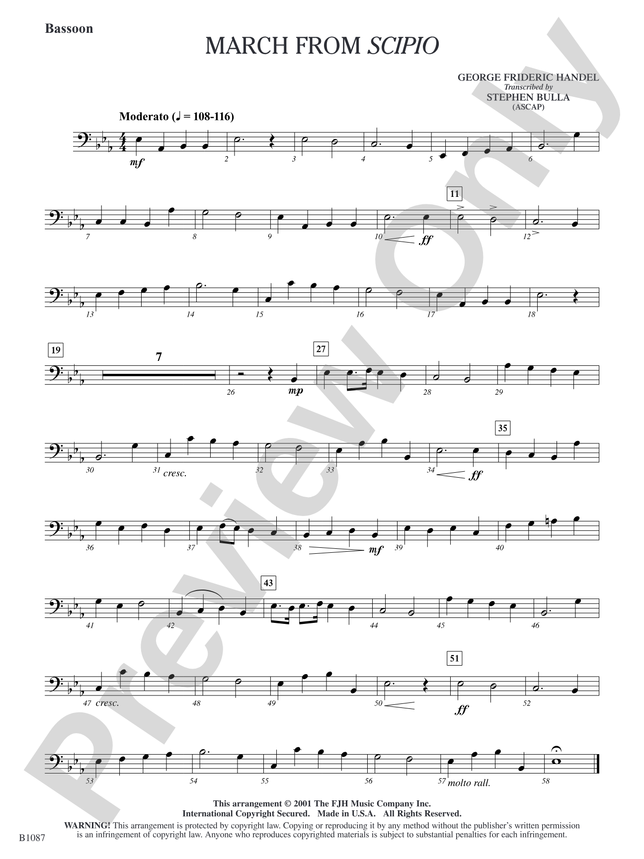 March from Scipio: Bassoon