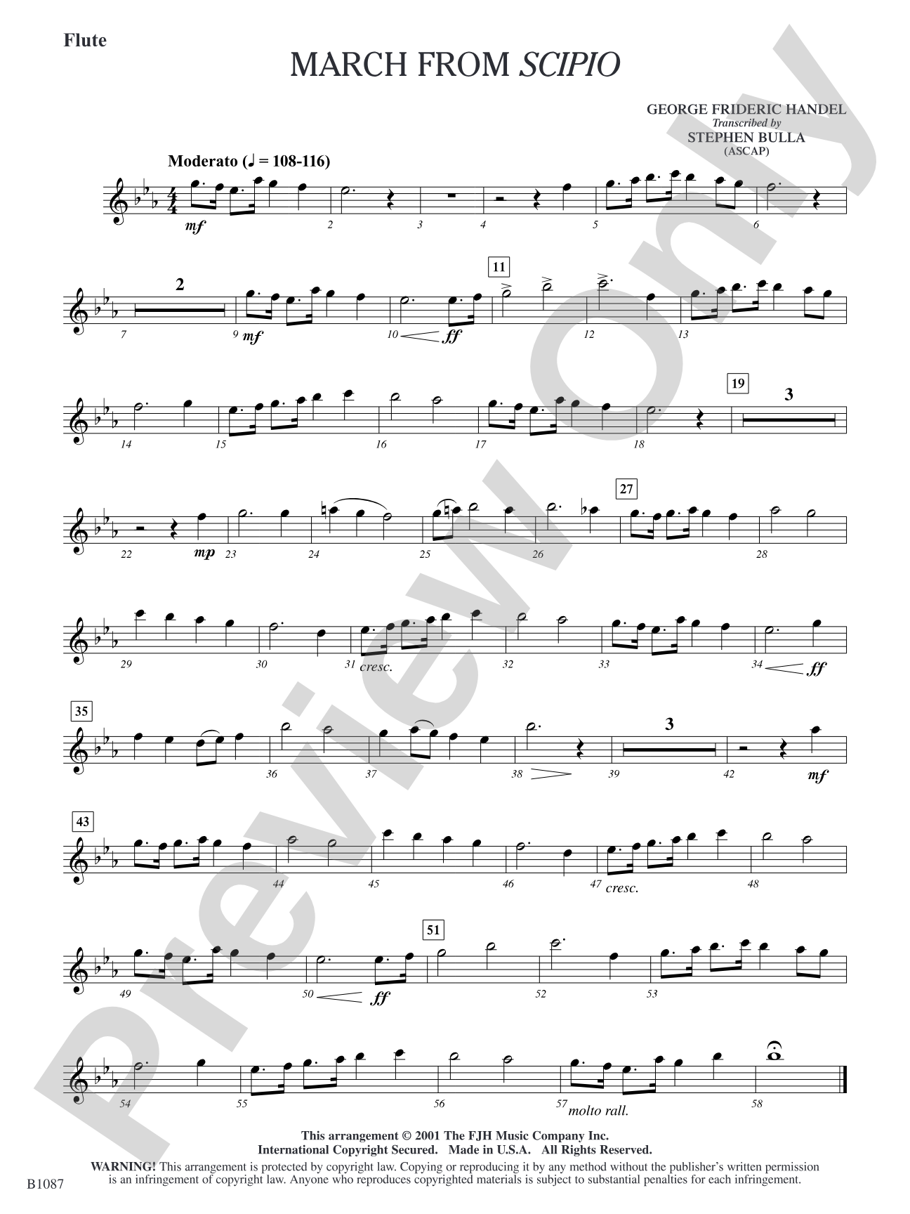 March from Scipio: Flute
