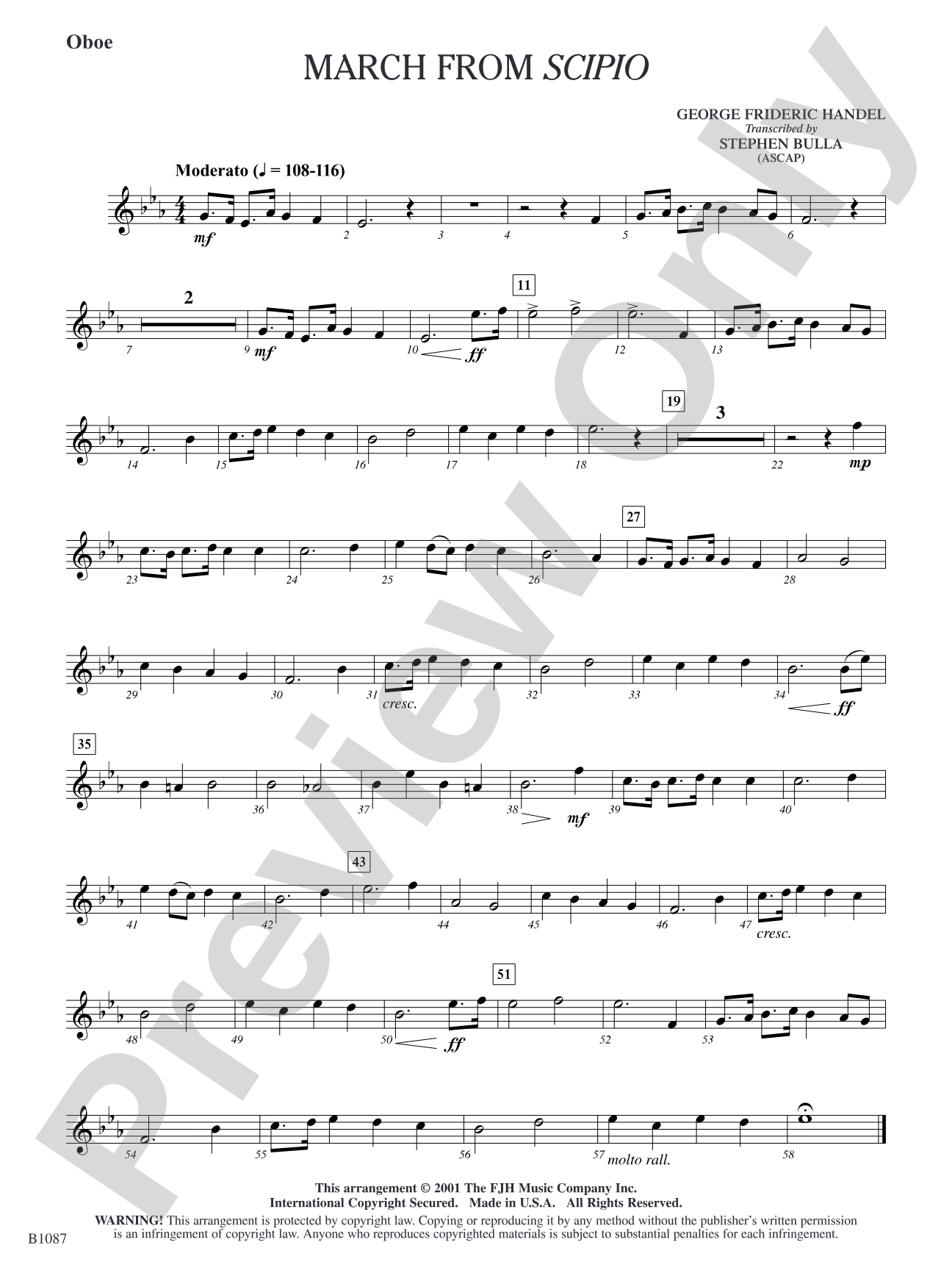March from Scipio: Oboe