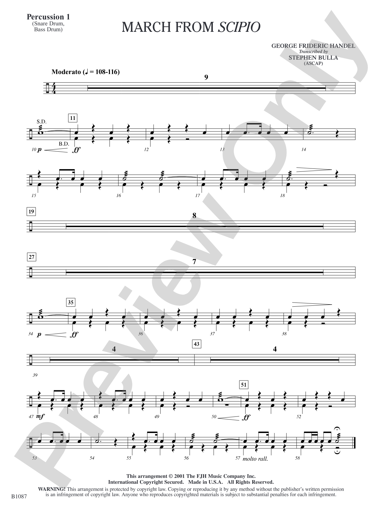 March from Scipio: Percussion 1