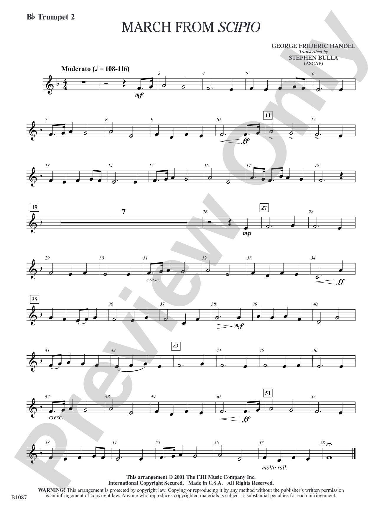 March from Scipio: B-flat Trumpet 2