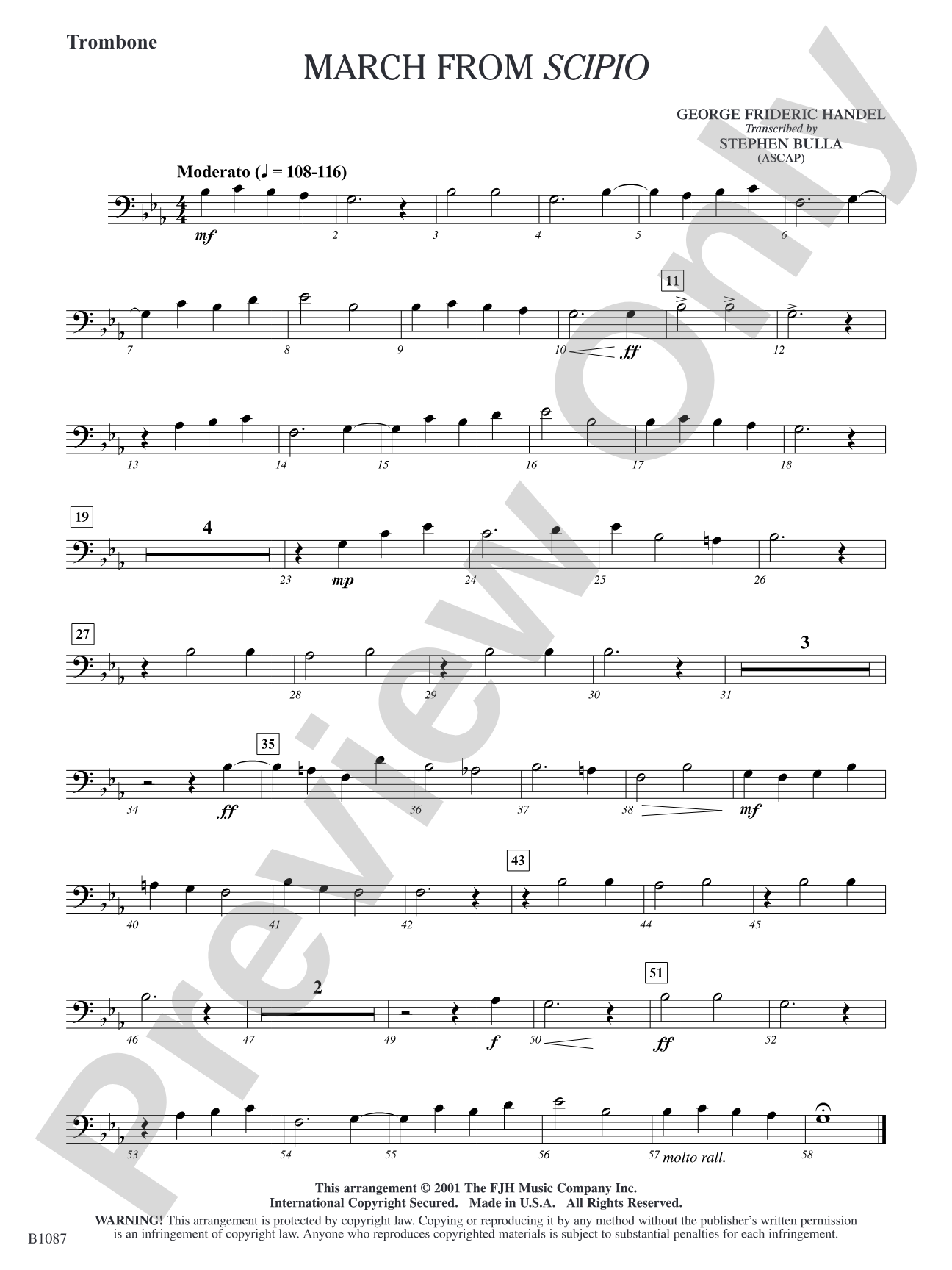 March from Scipio: Trombone