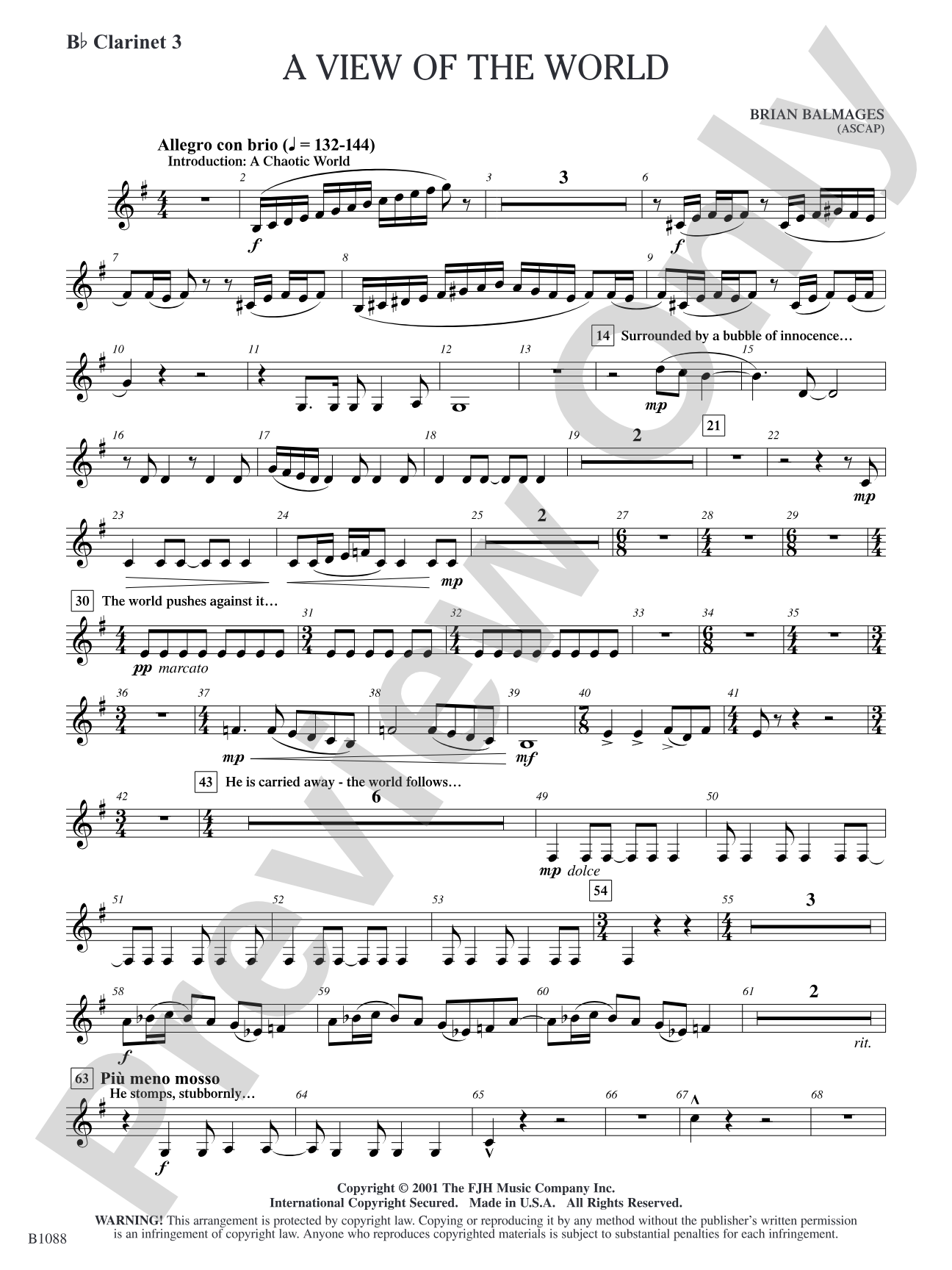 A View of the World: B-flat Clarinet 3