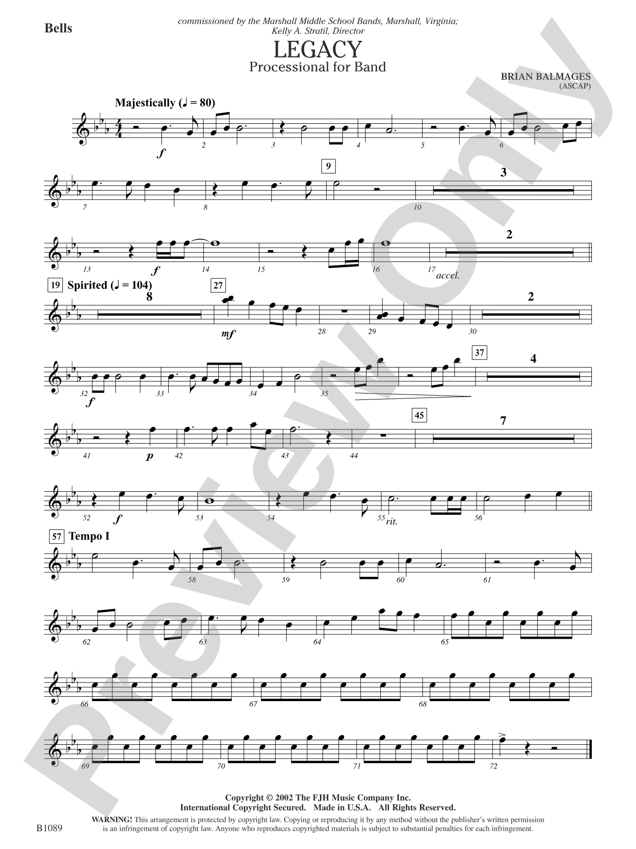 Legacy (Processional for Band): Bells
