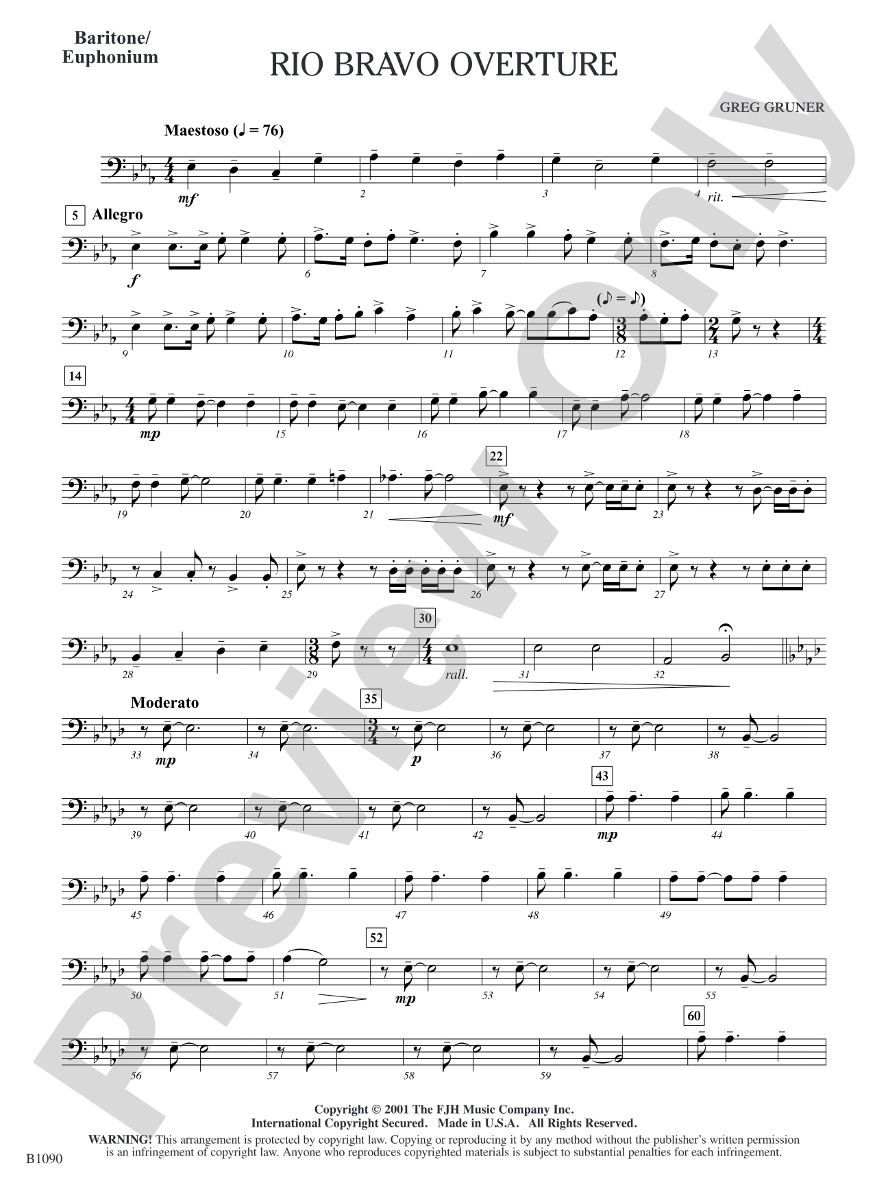 Rio Bravo Overture: Baritone/Euphonium