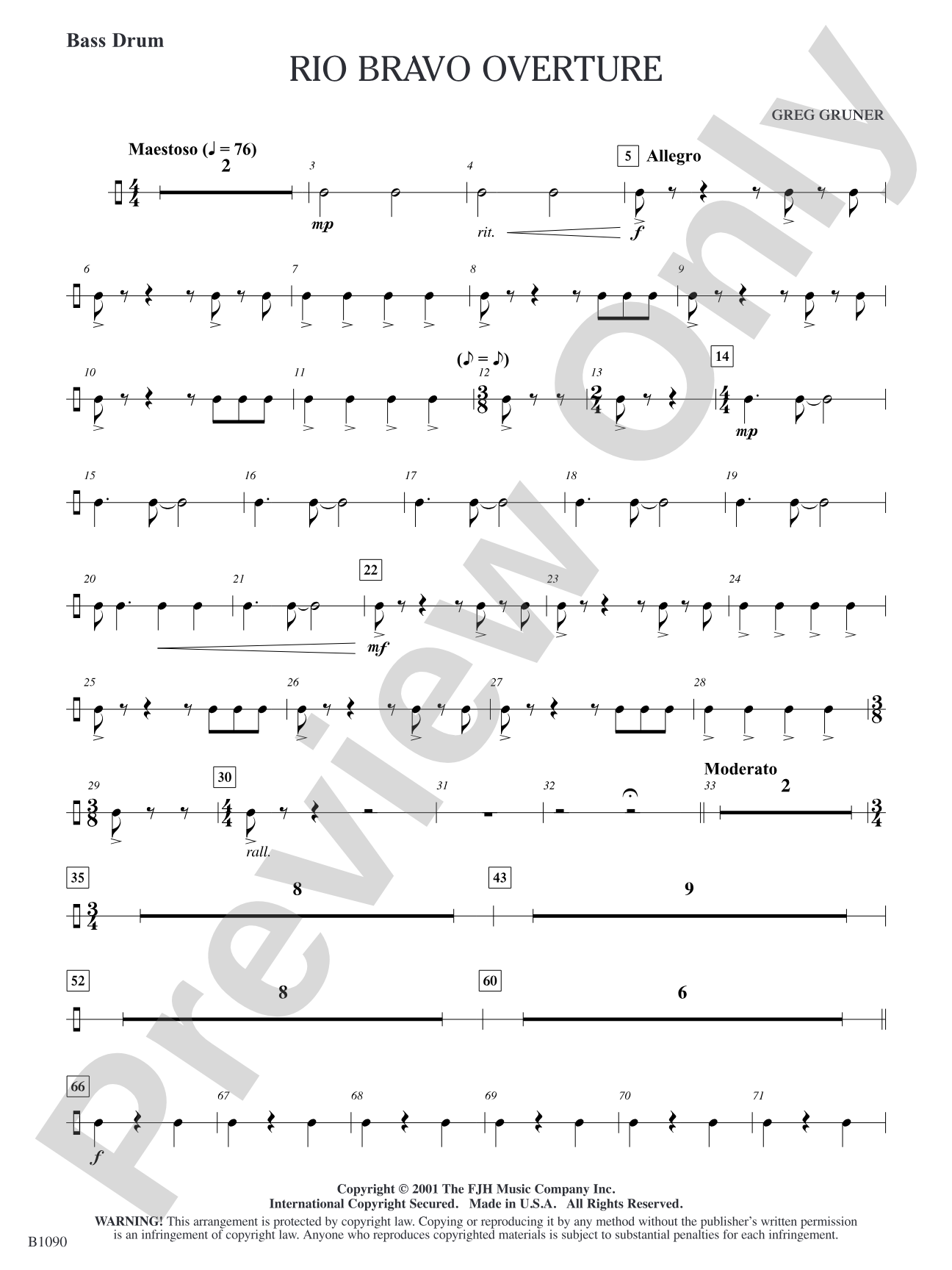 Rio Bravo Overture: Bass Drum