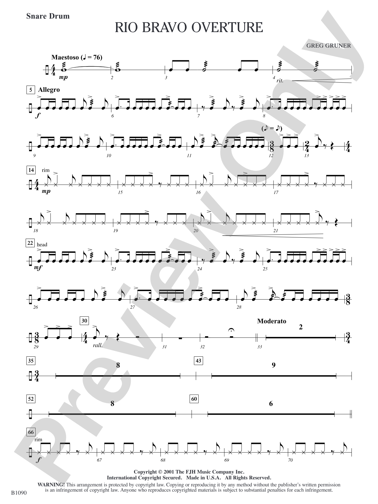 Rio Bravo Overture: Snare Drum