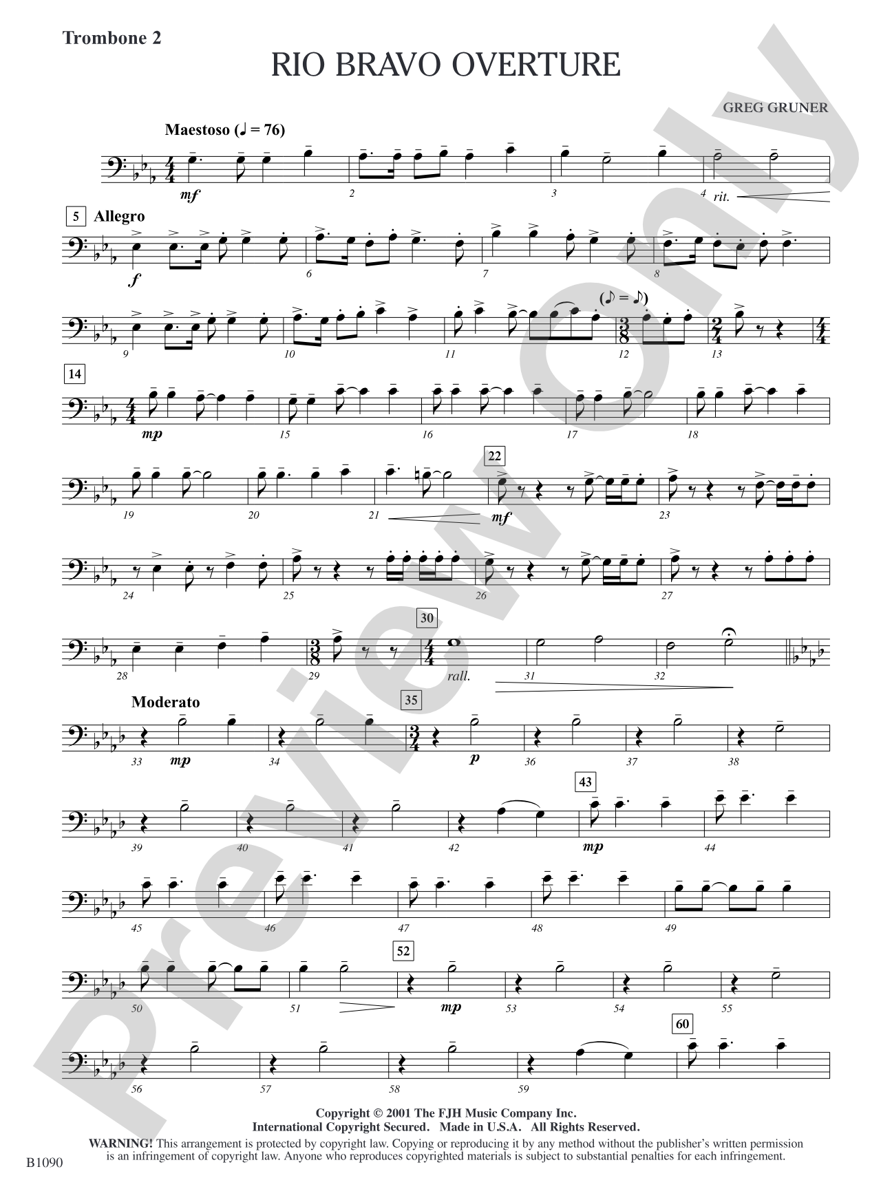 Rio Bravo Overture: Trombone 2