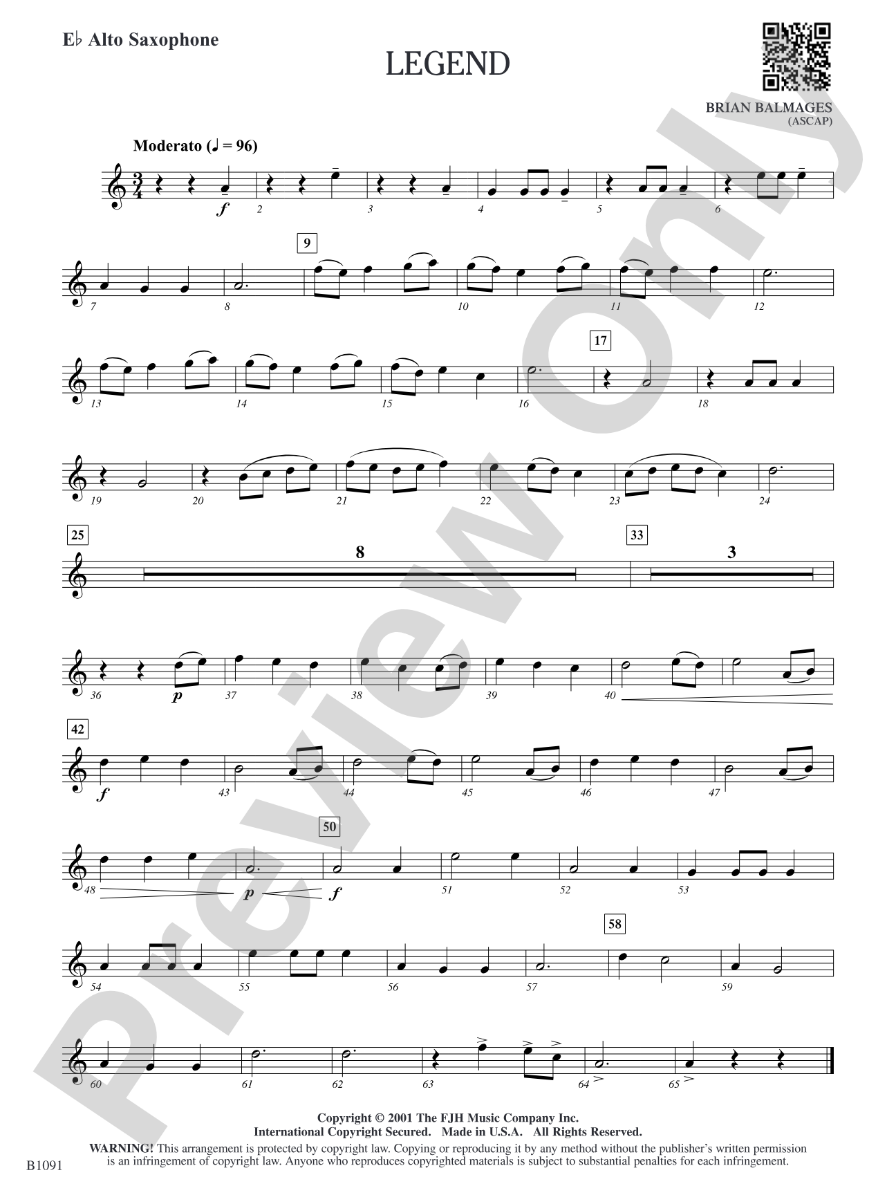 Legend: E-flat Alto Saxophone