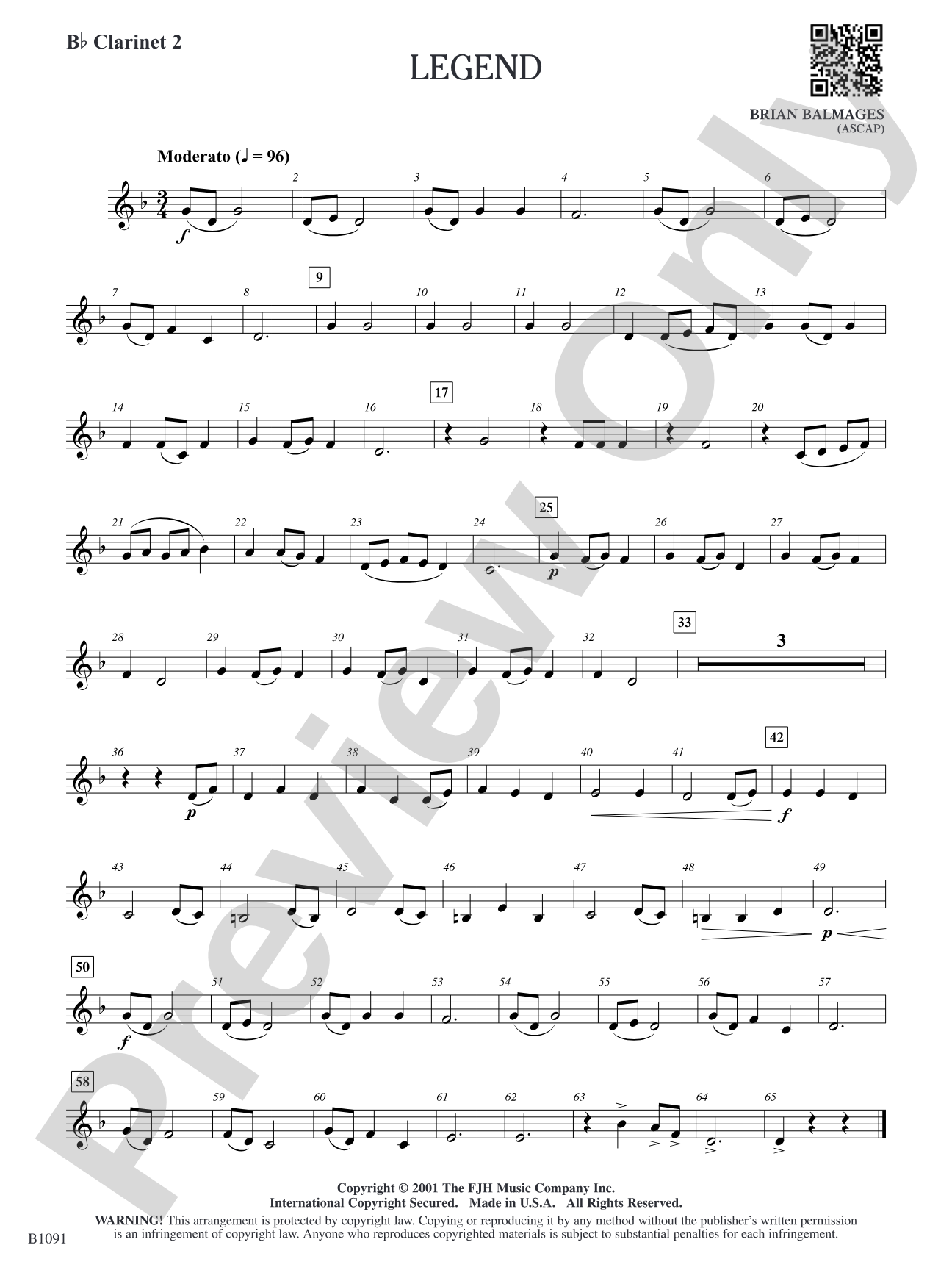 Legend: B-flat Clarinet 2