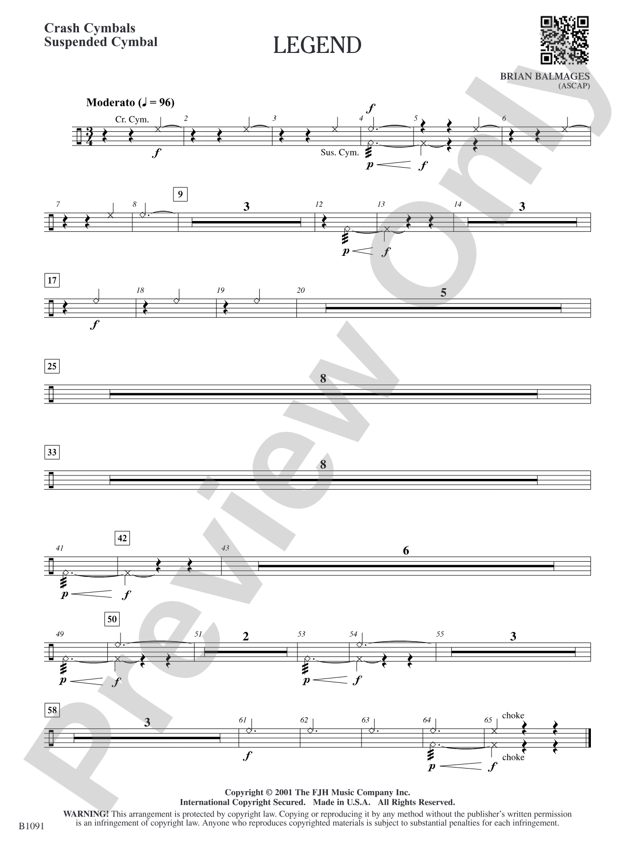 Legend: Crash Cymbals/Suspended Cymbal