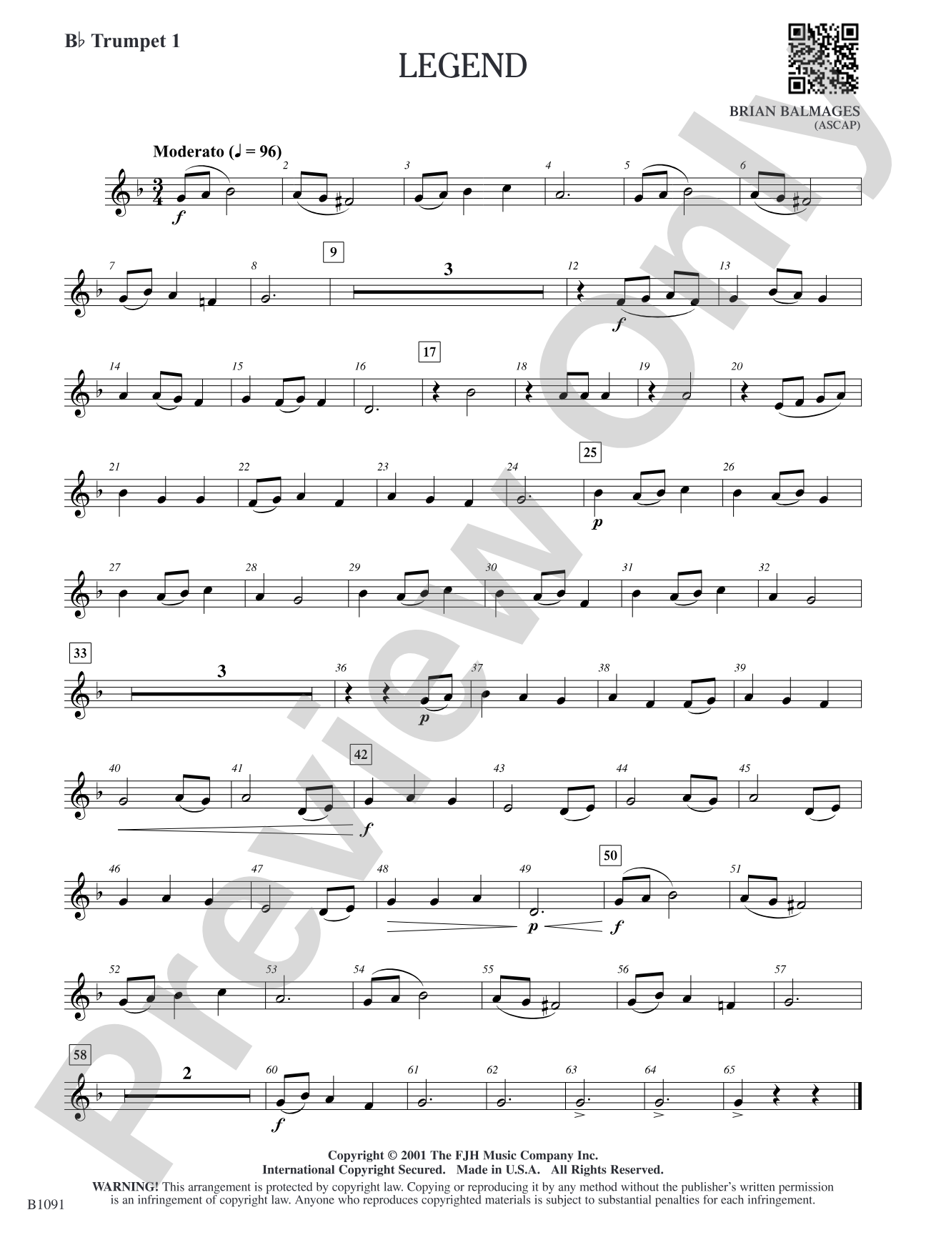 Legend: B-flat Trumpet 1