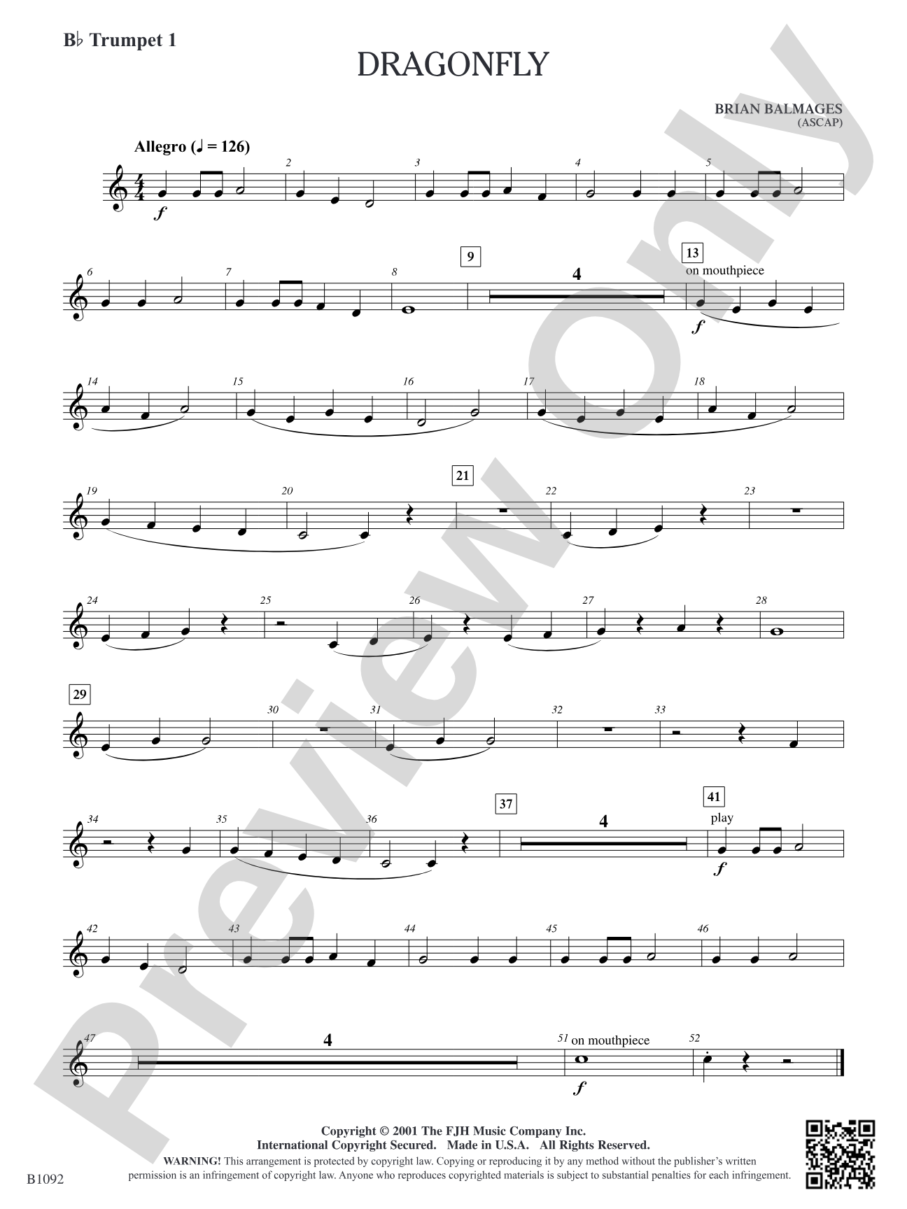 Dragonfly: B-flat Trumpet 1