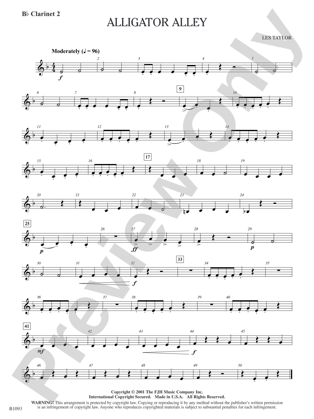 Alligator Alley: B-flat Clarinet 2