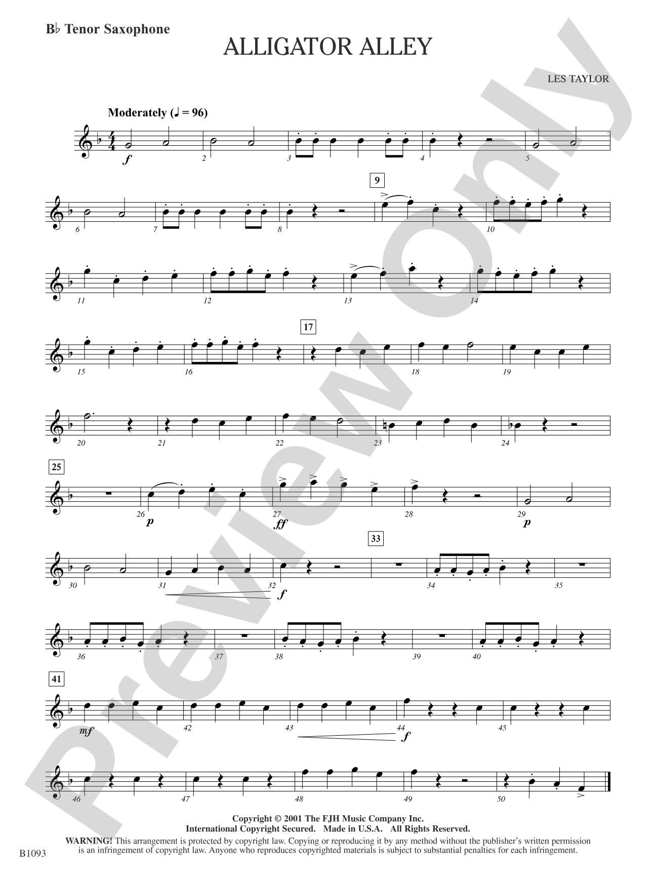 Alligator Alley: B-flat Tenor Saxophone