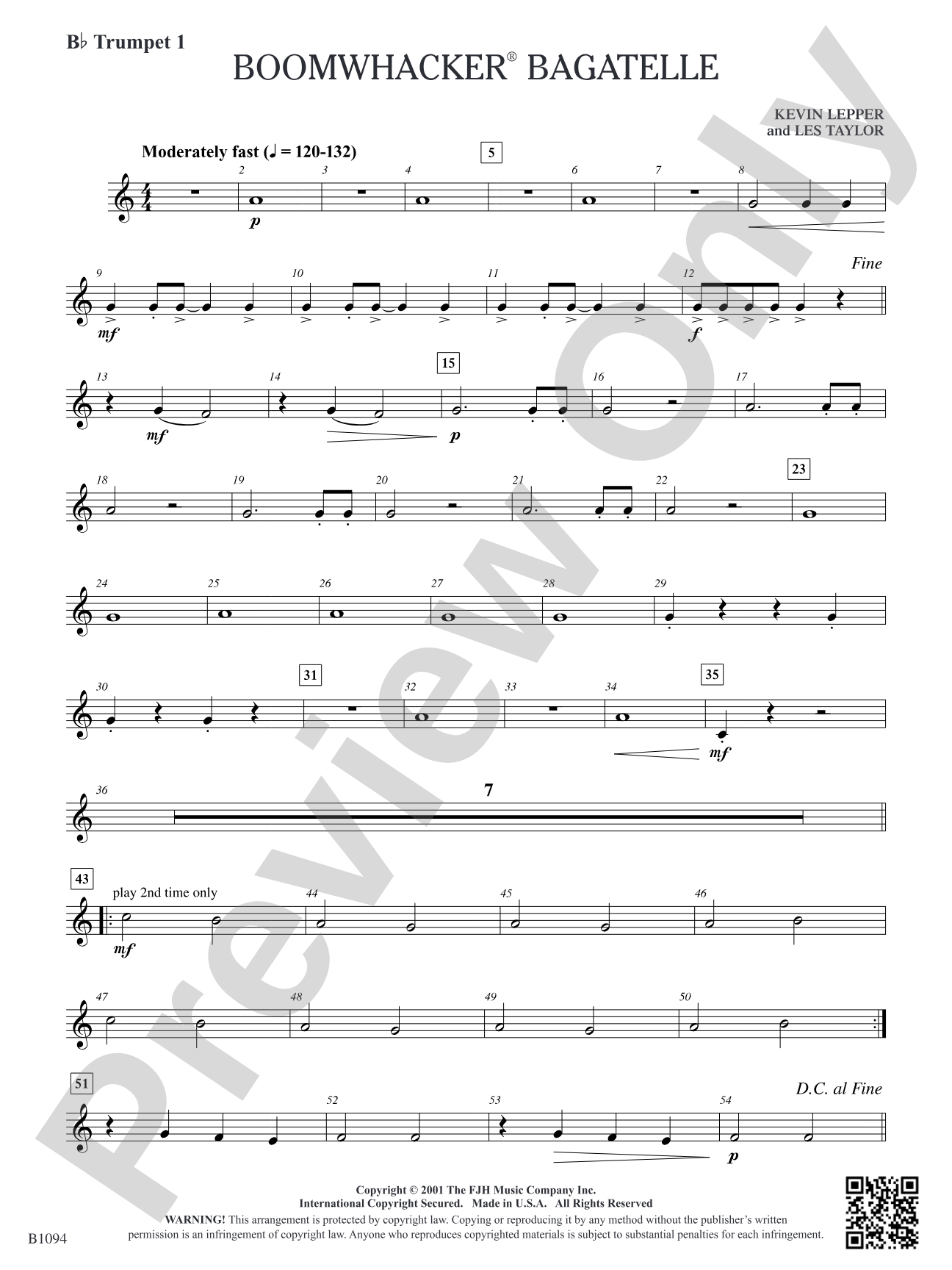 Boomwhacker® Bagatelle: B-flat Trumpet 1