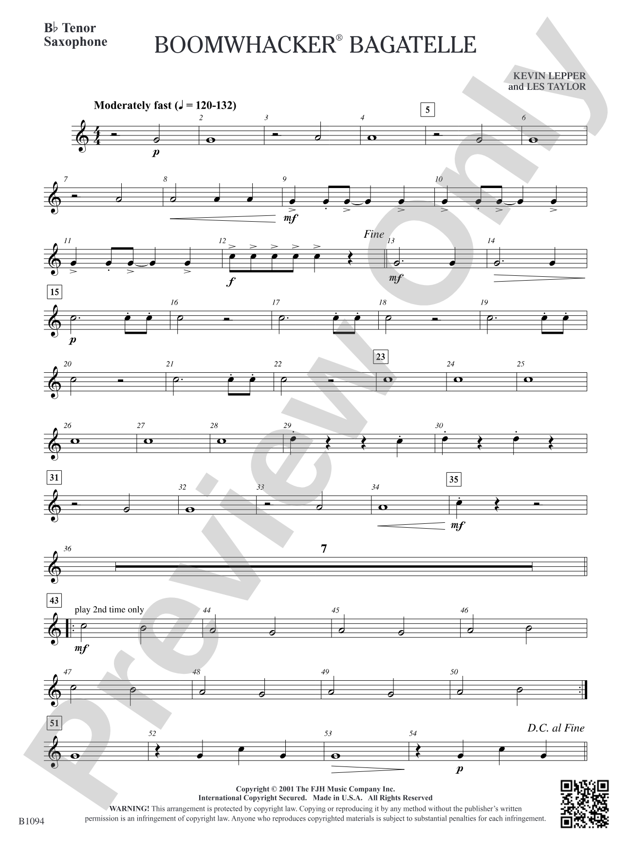 Boomwhacker® Bagatelle: B-flat Tenor Saxophone