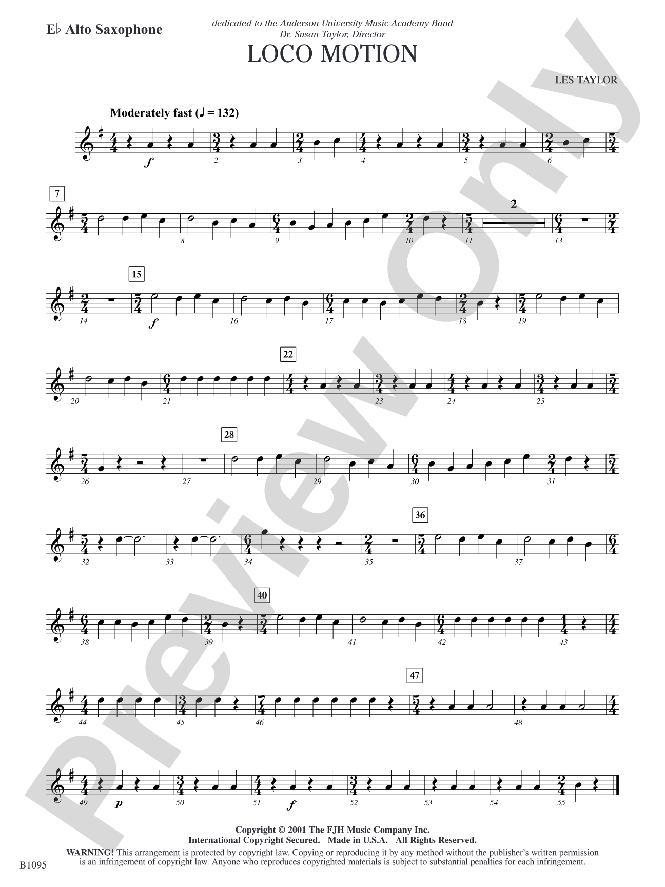 Loco Motion: E-flat Alto Saxophone