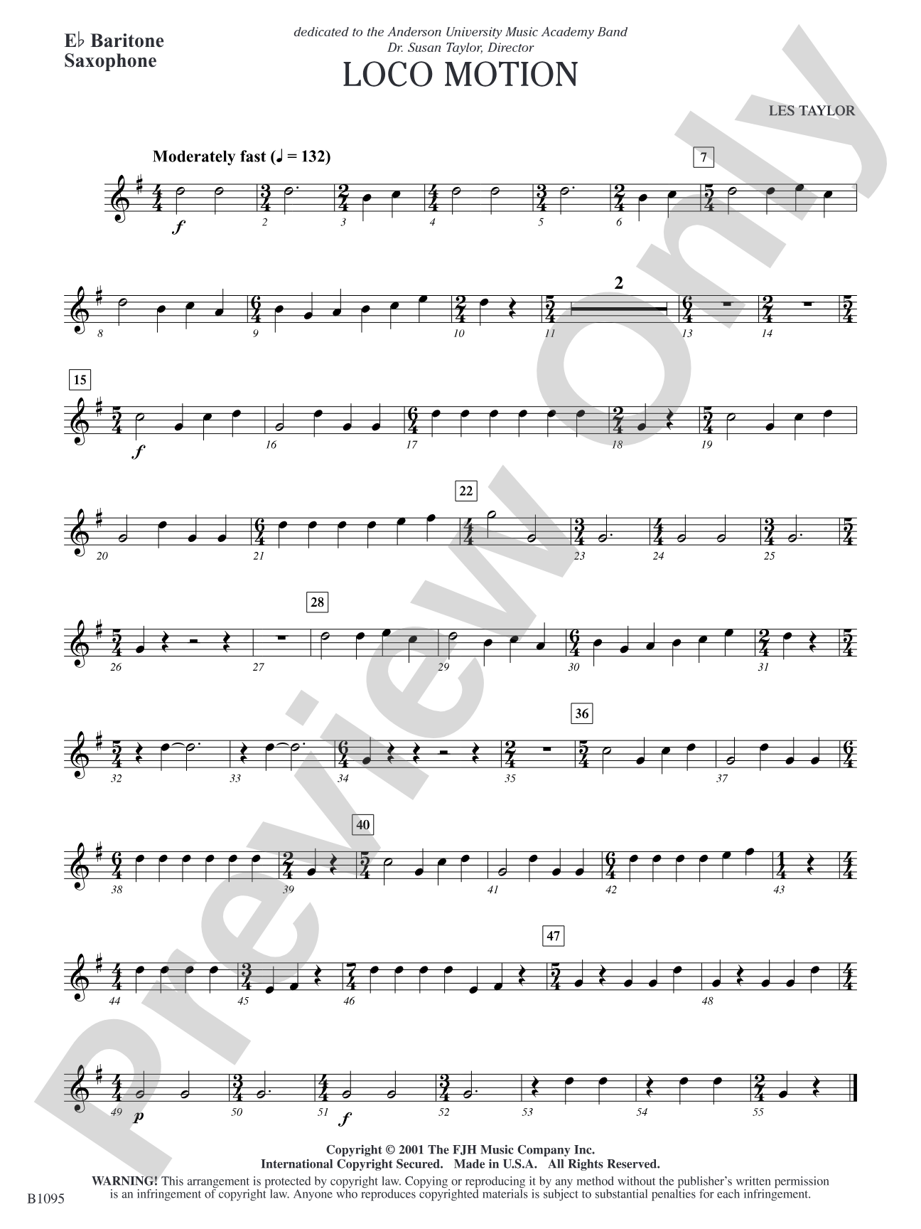 Loco Motion: E-flat Baritone Saxophone