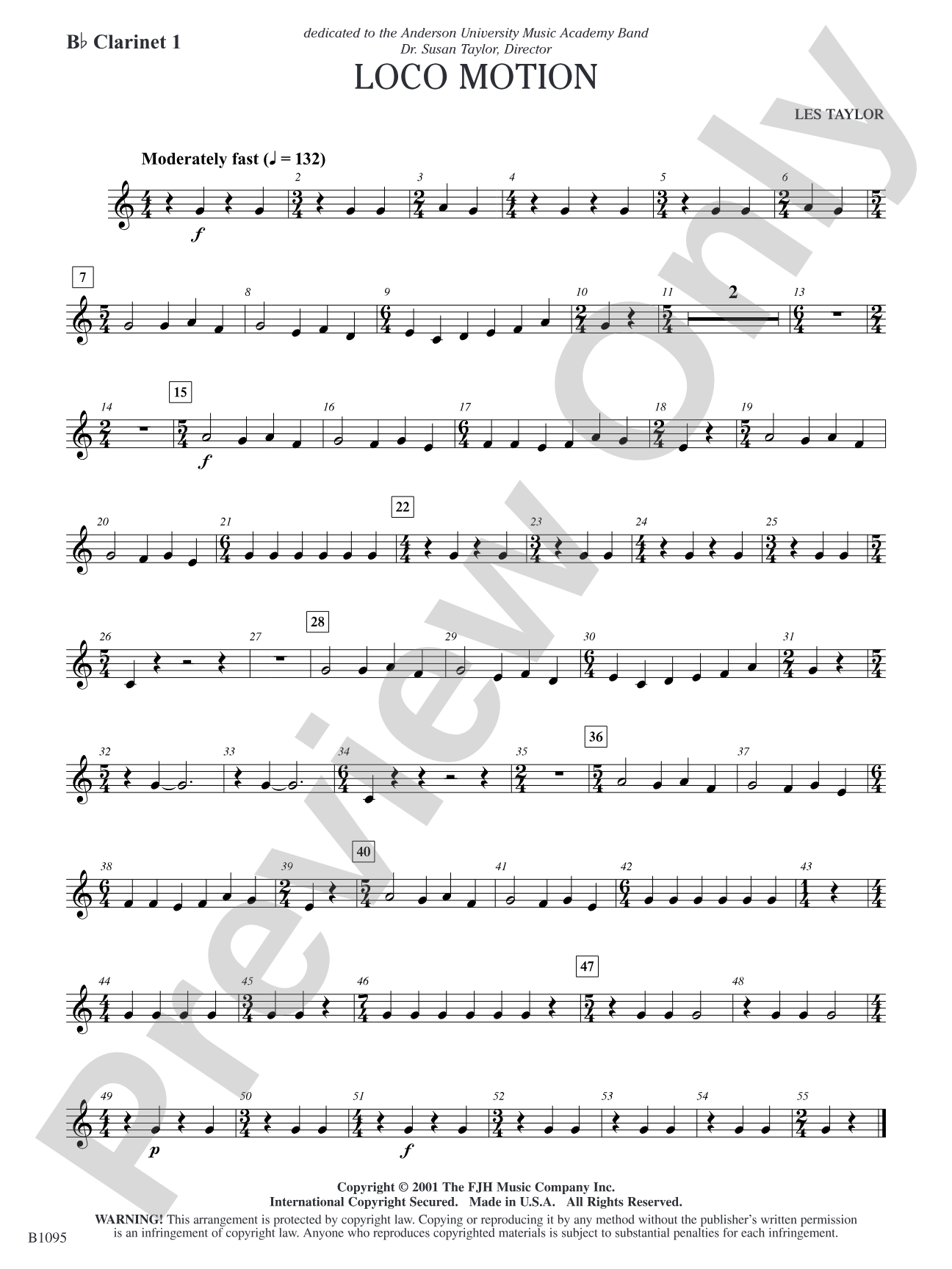 Loco Motion: B-flat Clarinet 1