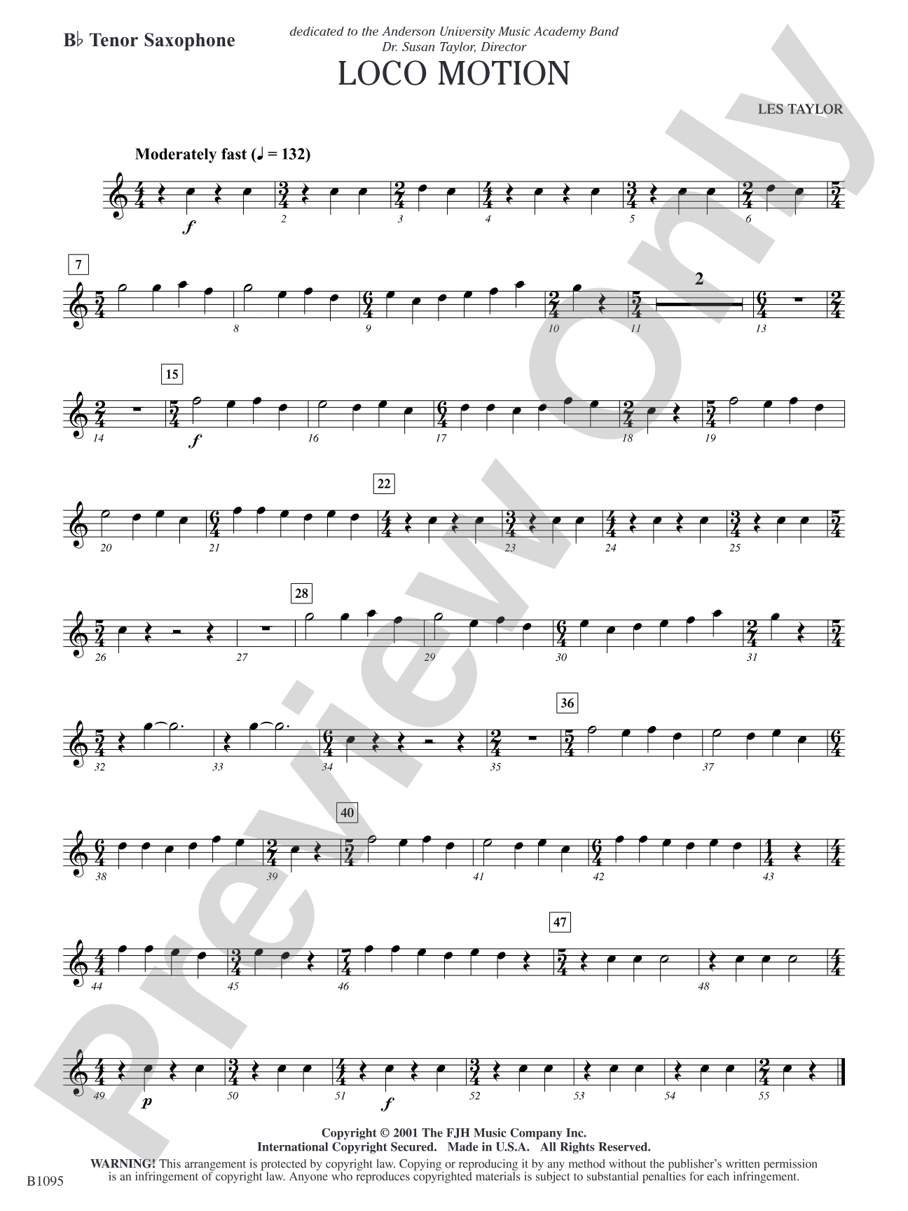 Loco Motion: B-flat Tenor Saxophone