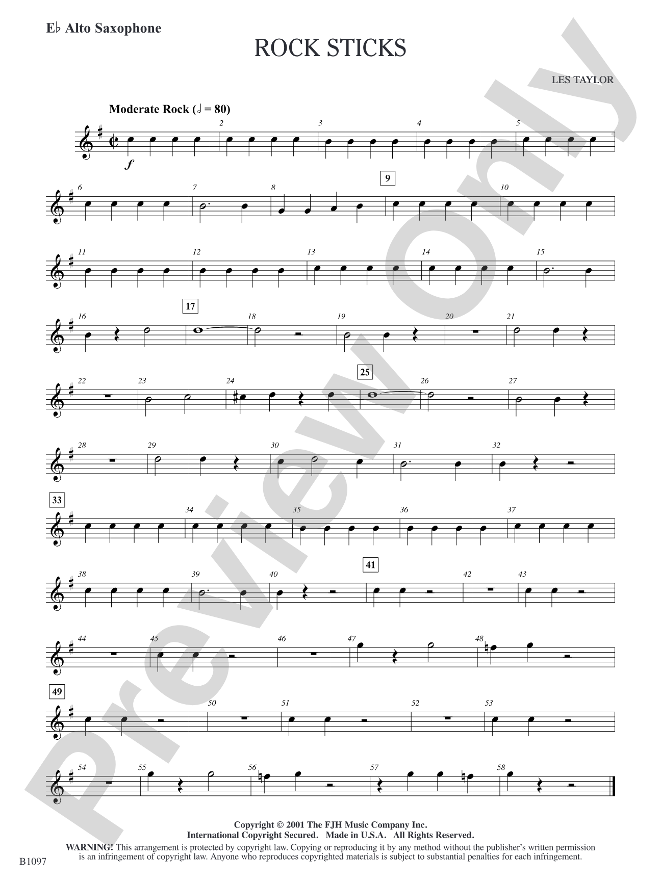 Rock Sticks: E-flat Alto Saxophone