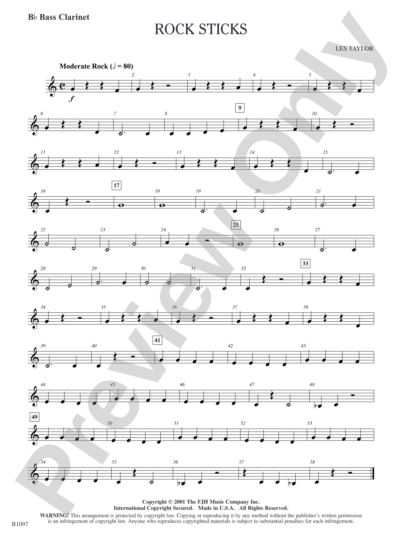 Rock Sticks: B-flat Bass Clarinet