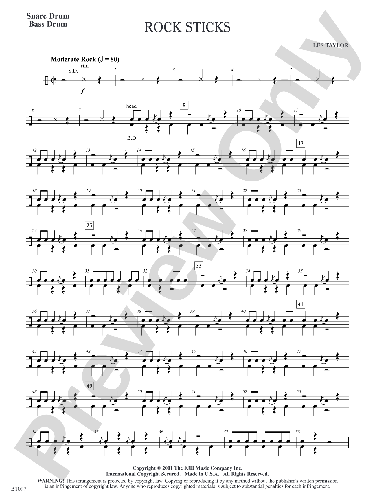 Rock Sticks: Snare Drum/Bass Drum