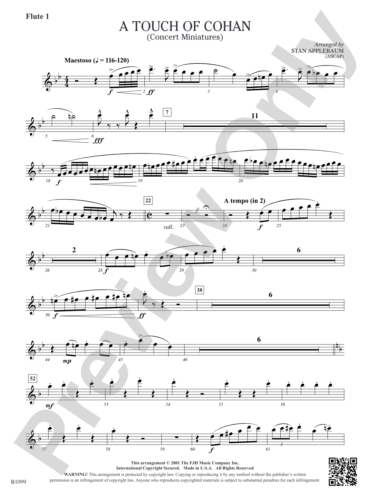 A Touch of Cohan: Flute 1